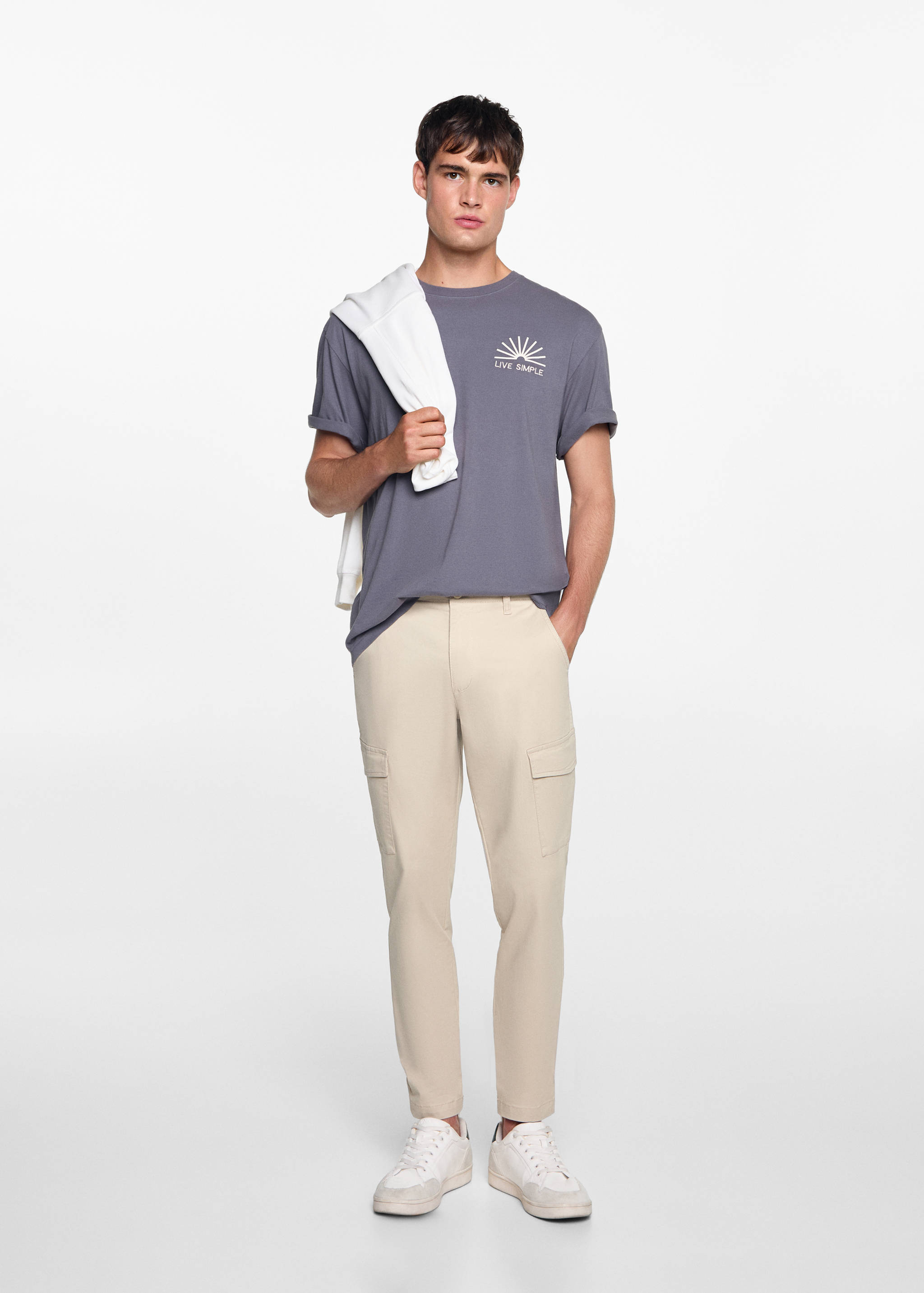 Cotton cargo trousers - General plane