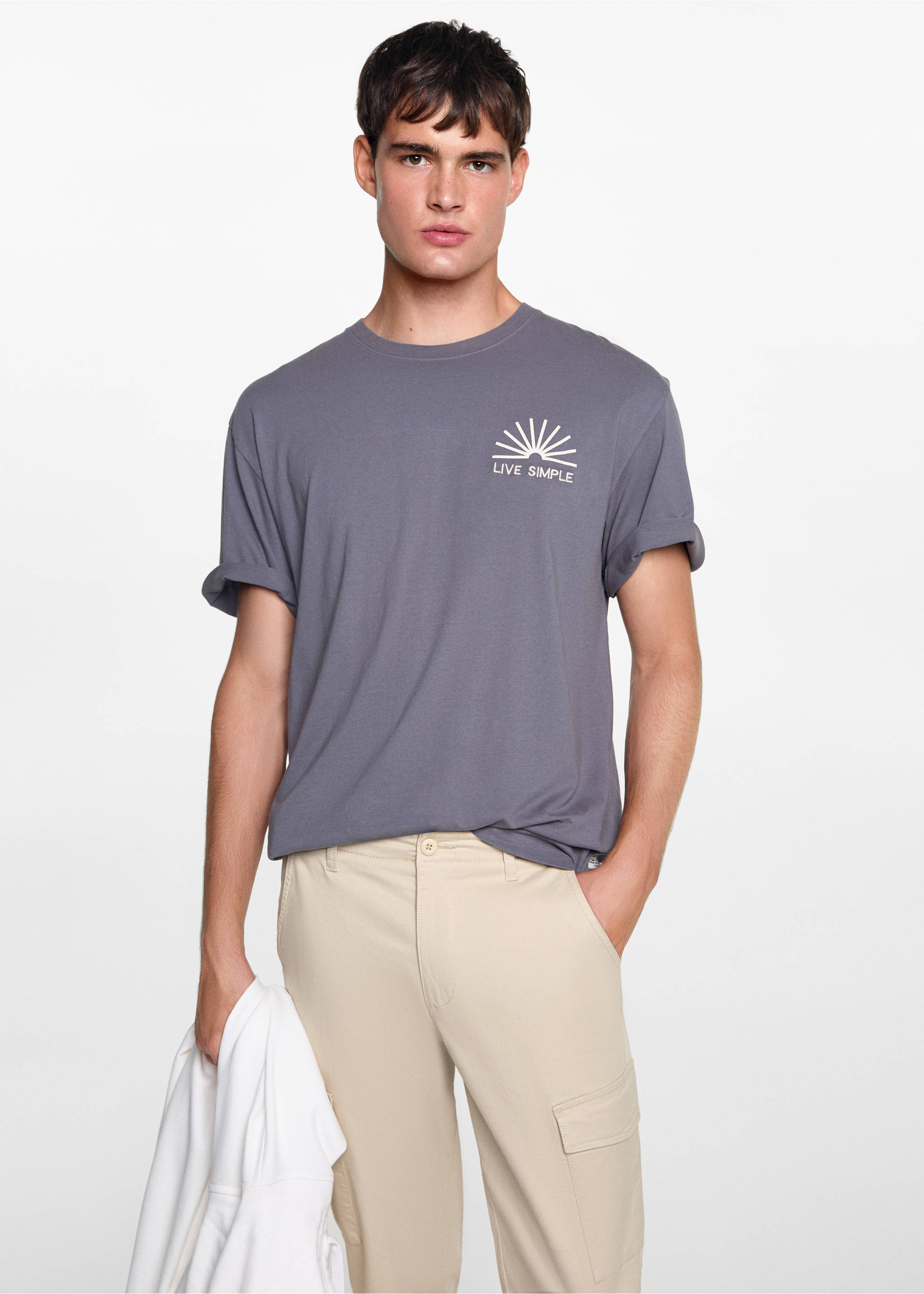 Cotton cargo pants - Medium plane, Beige. Ref: 77051508-00.