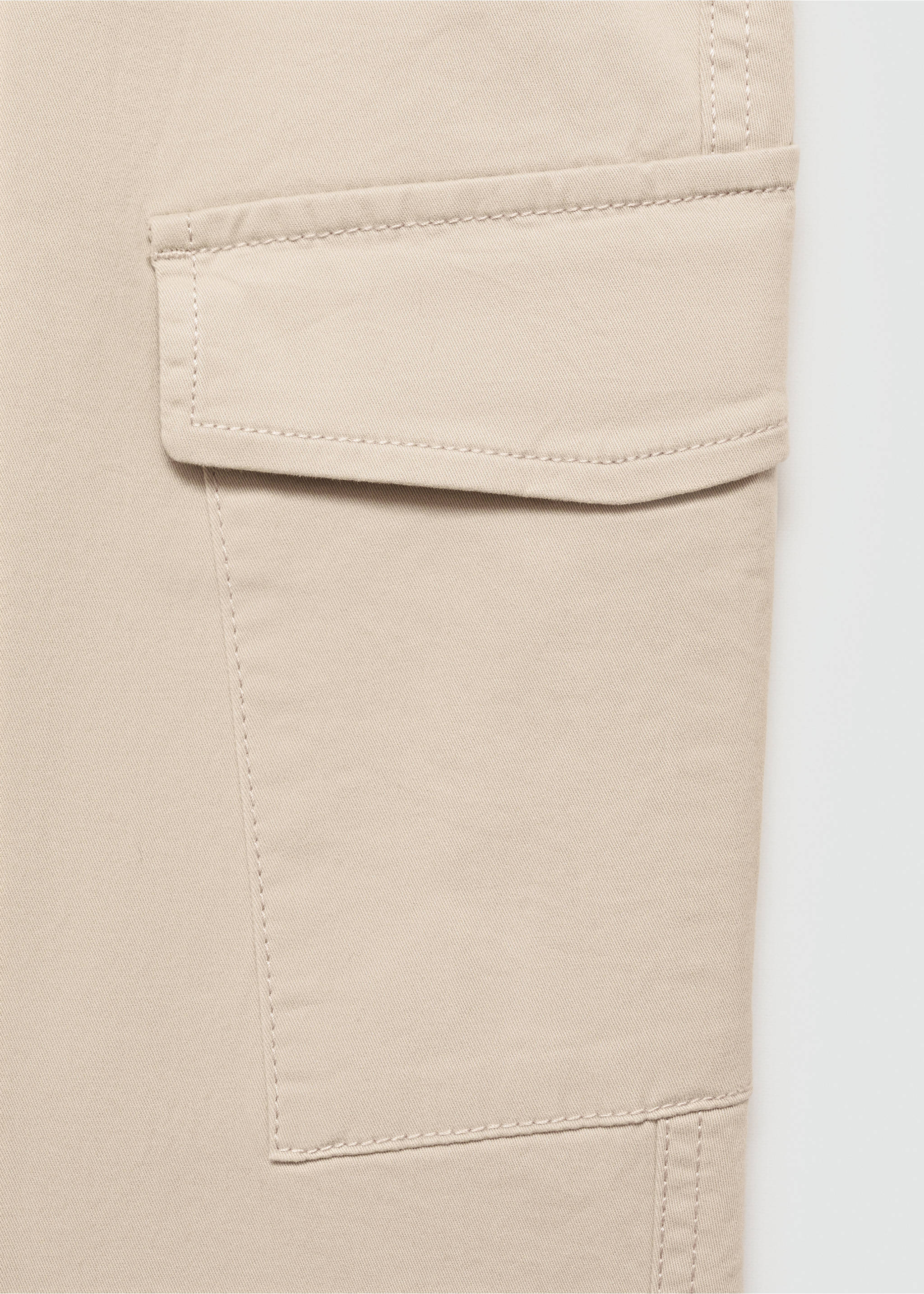 Cotton cargo pants - Details of the article 8, Beige. Ref: 77051508-00.