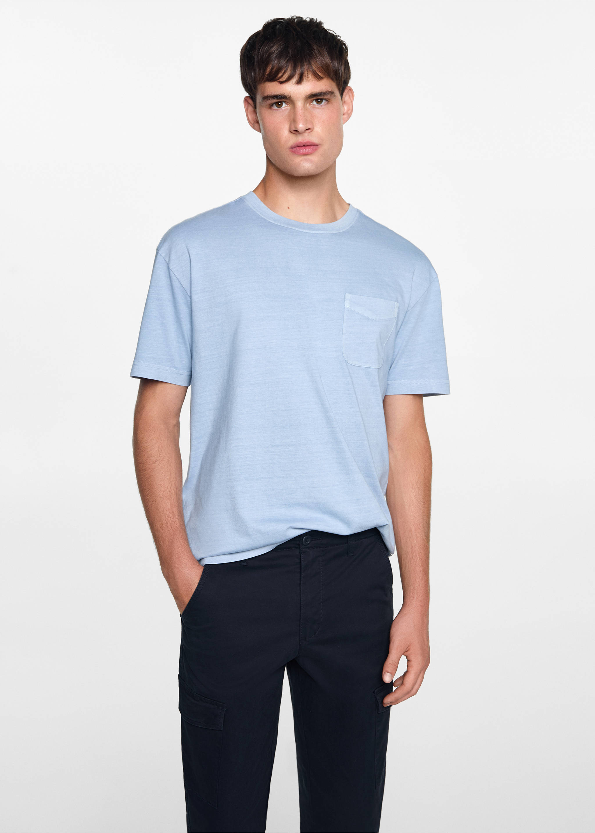 Cotton cargo pants - Medium plane, Dark Navy. Ref: 77051508-00.