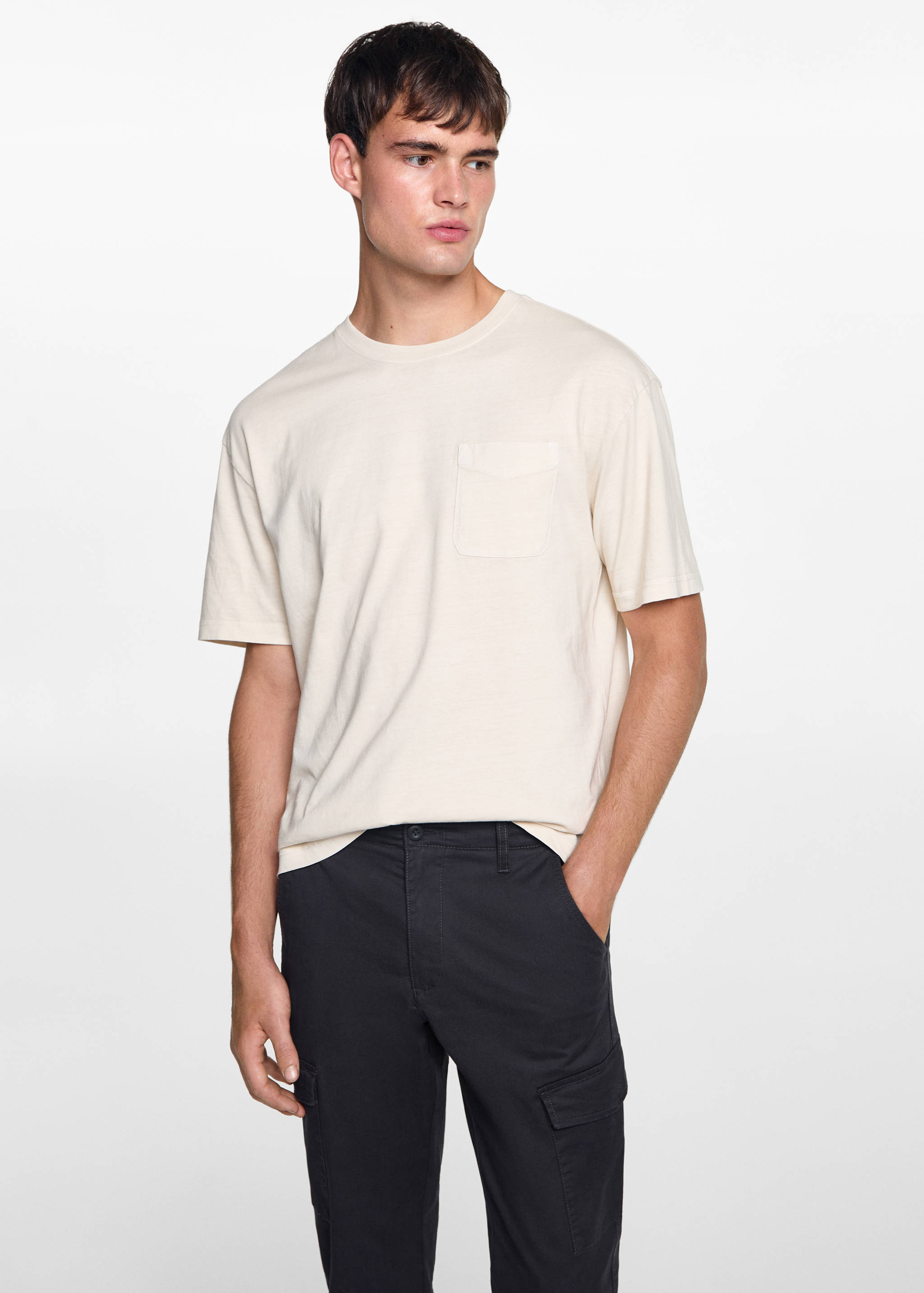 Cotton cargo trousers - Medium plane