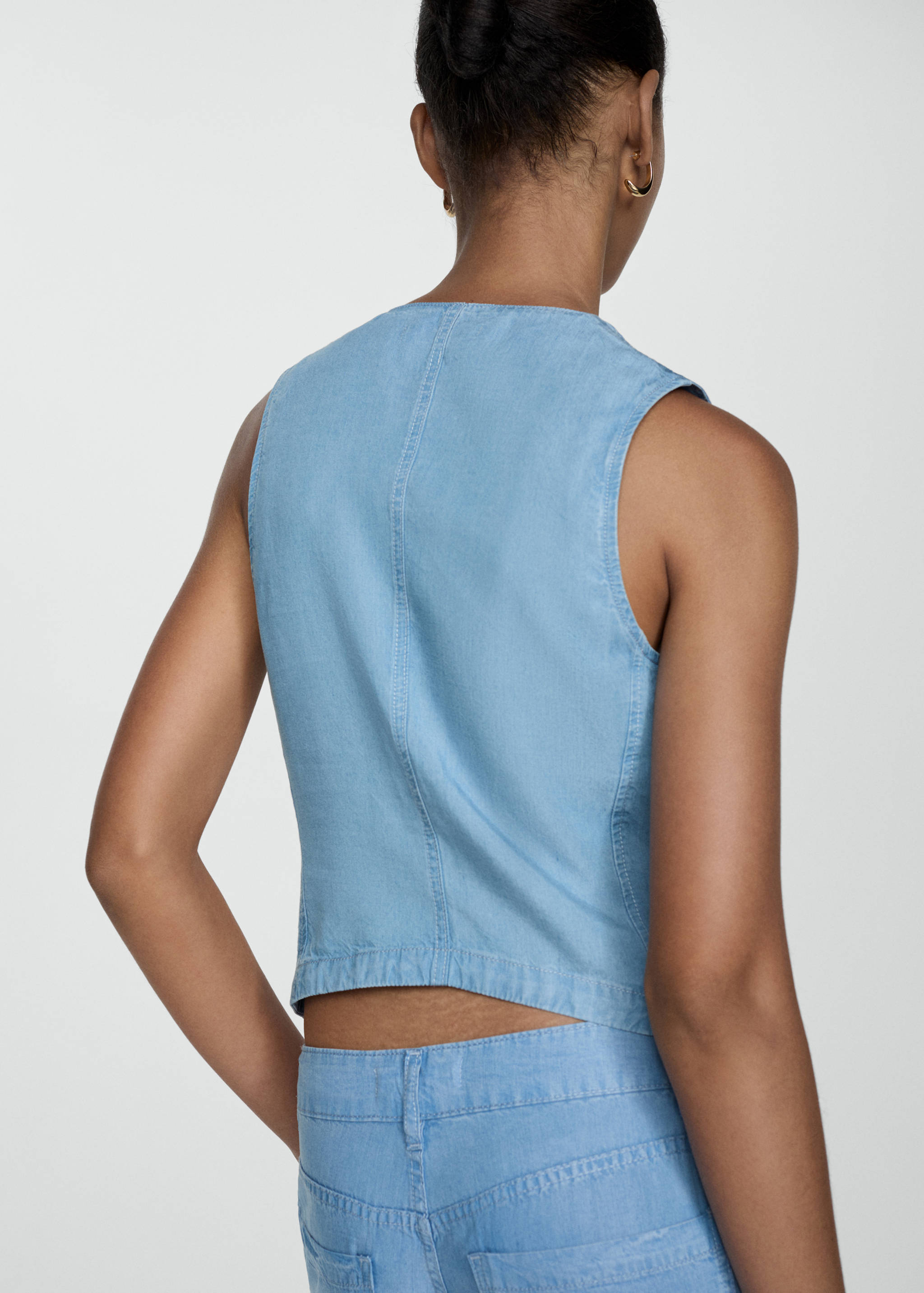 Lyocell-Weste mit Denim-Effekt - Rückseite des Artikels