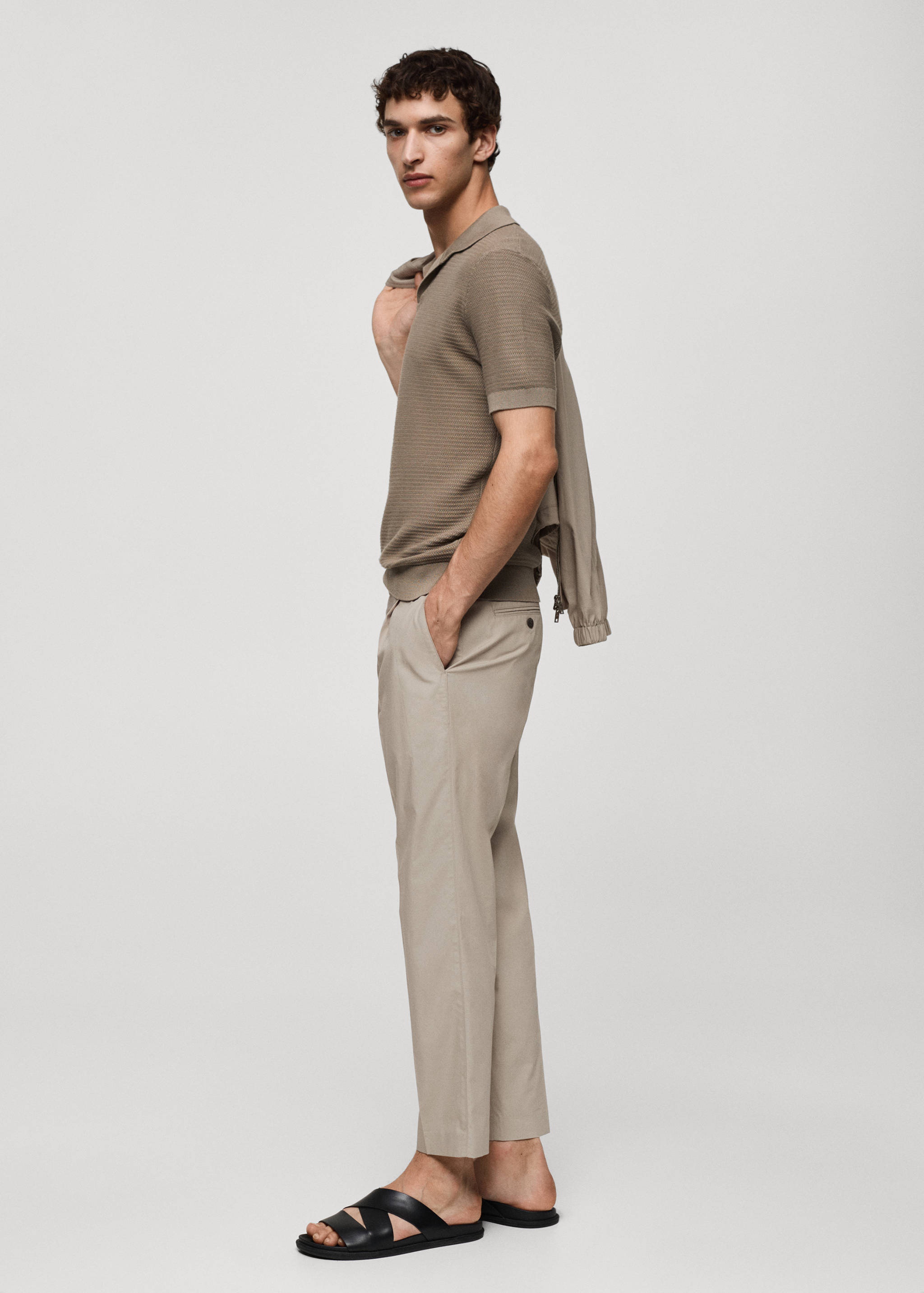 Pantalon slim-fit Lyocell pinces - Détail de l'article 2