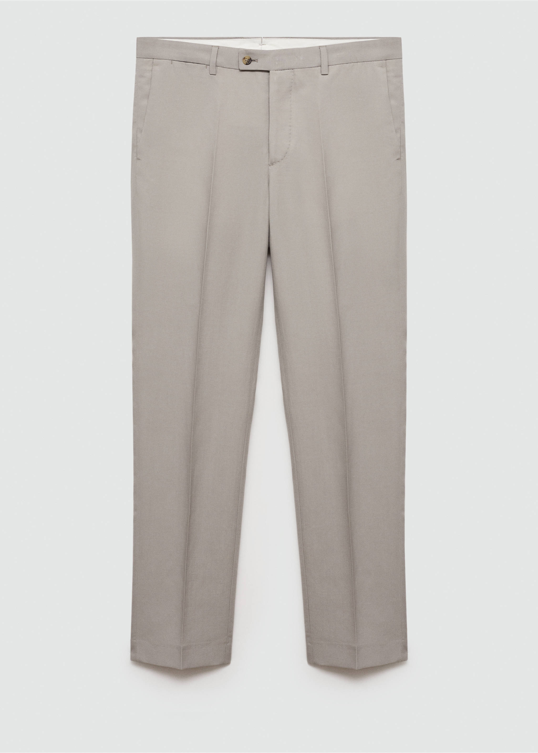Pantalon costume slim-fit mélange de lin - Article sans modèle, Gris clair/pastel. Ref: 77052534-00.