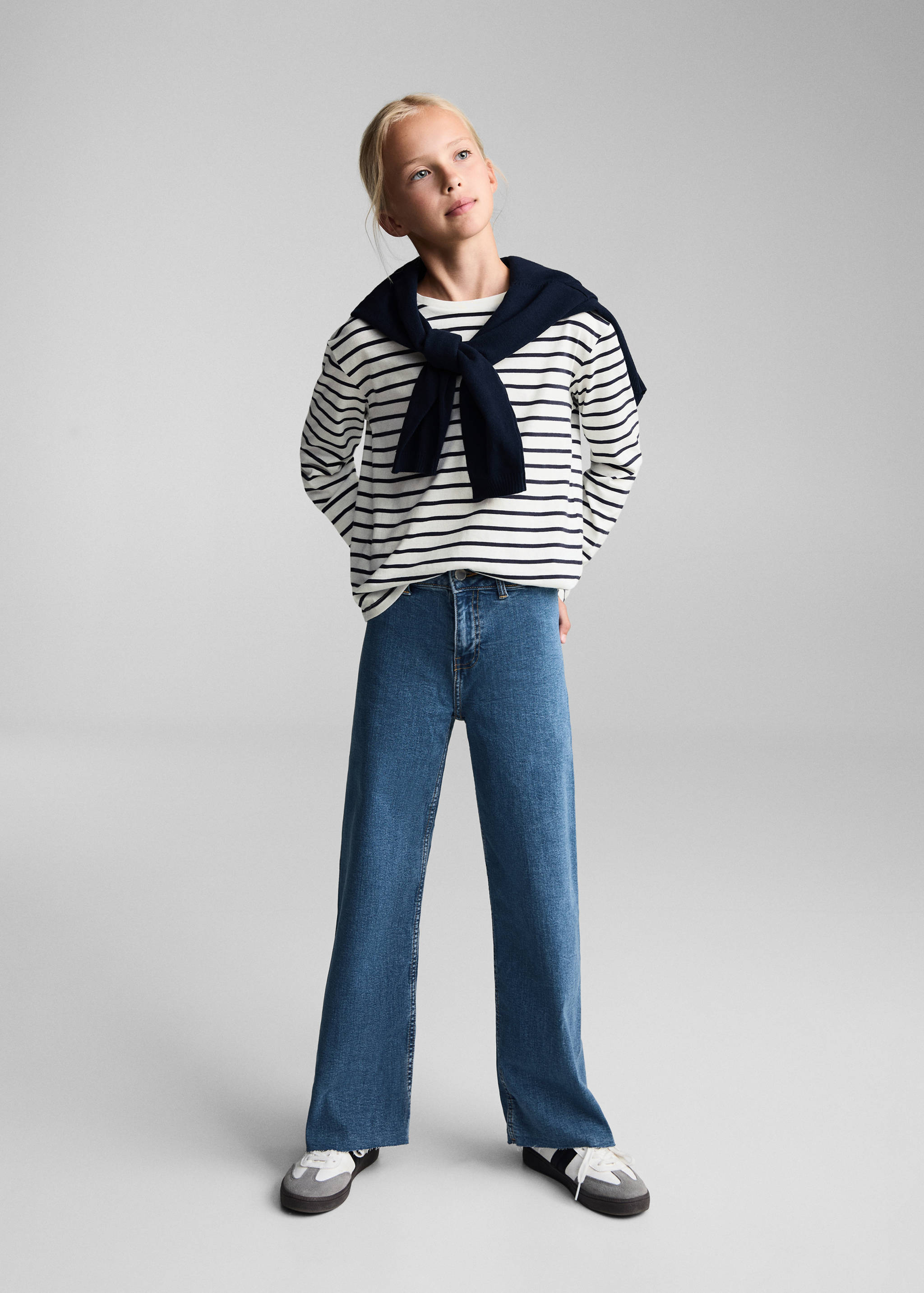 Culotte-Jeans mit ausgefranstem Saum - Allgemeine Ansicht
