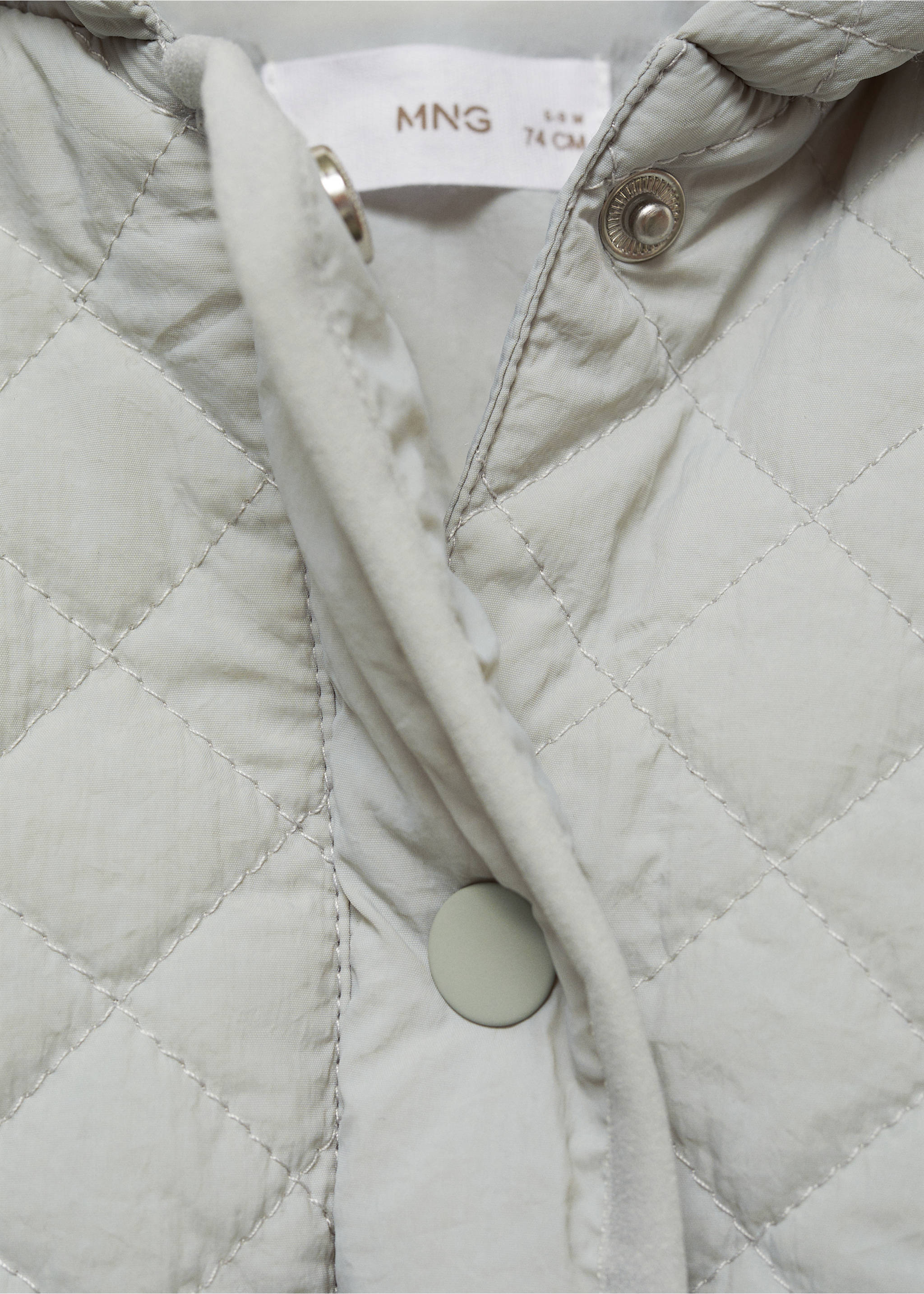 Hooded coat - Details of the article 8, Pastel Green. Ref: 77052541-00.
