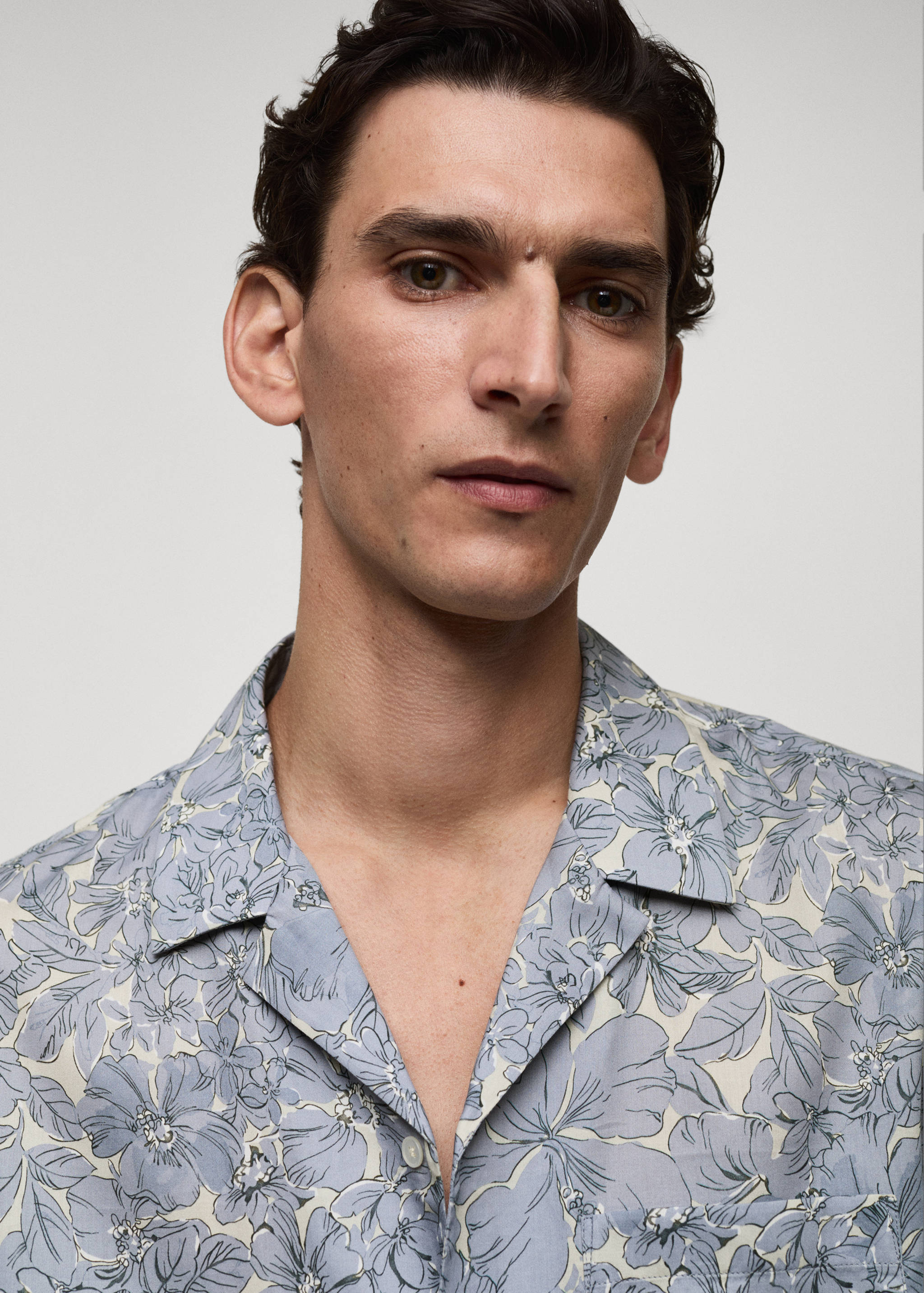 100% cotton floral-print shirt - Details of the article 1