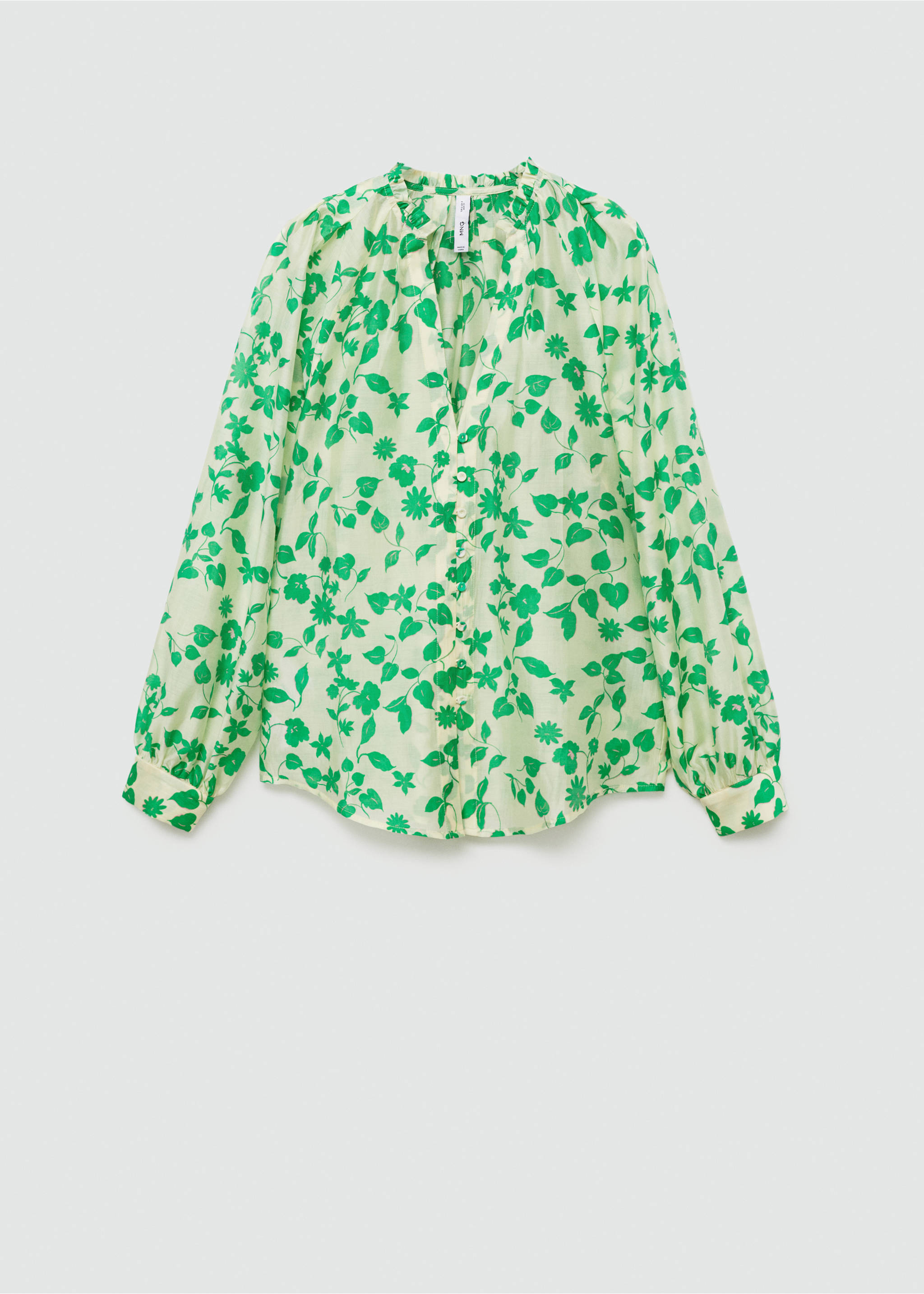 Lyocell printed shirt - Article without model, Ecru. Ref: 77052916-00.