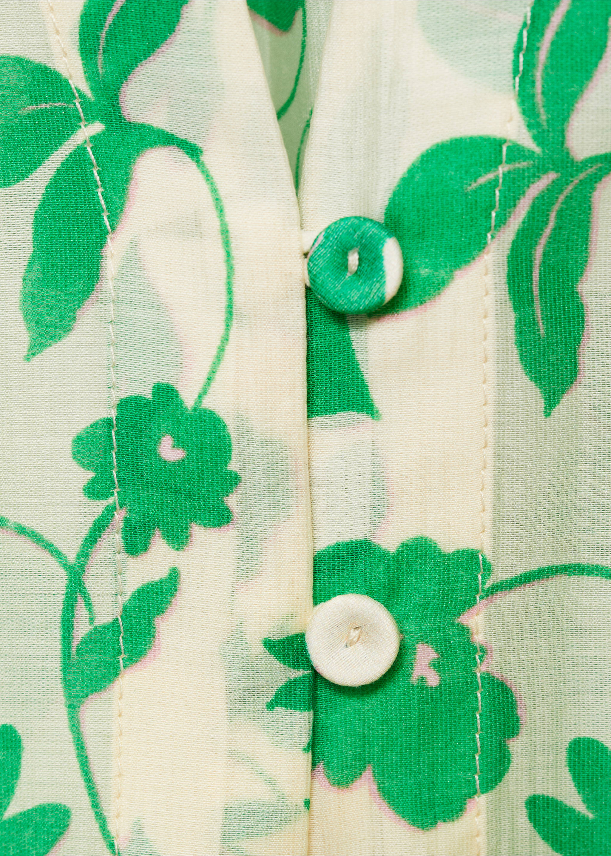 Lyocell printed shirt - Details of the article 8, Ecru. Ref: 77052916-00.