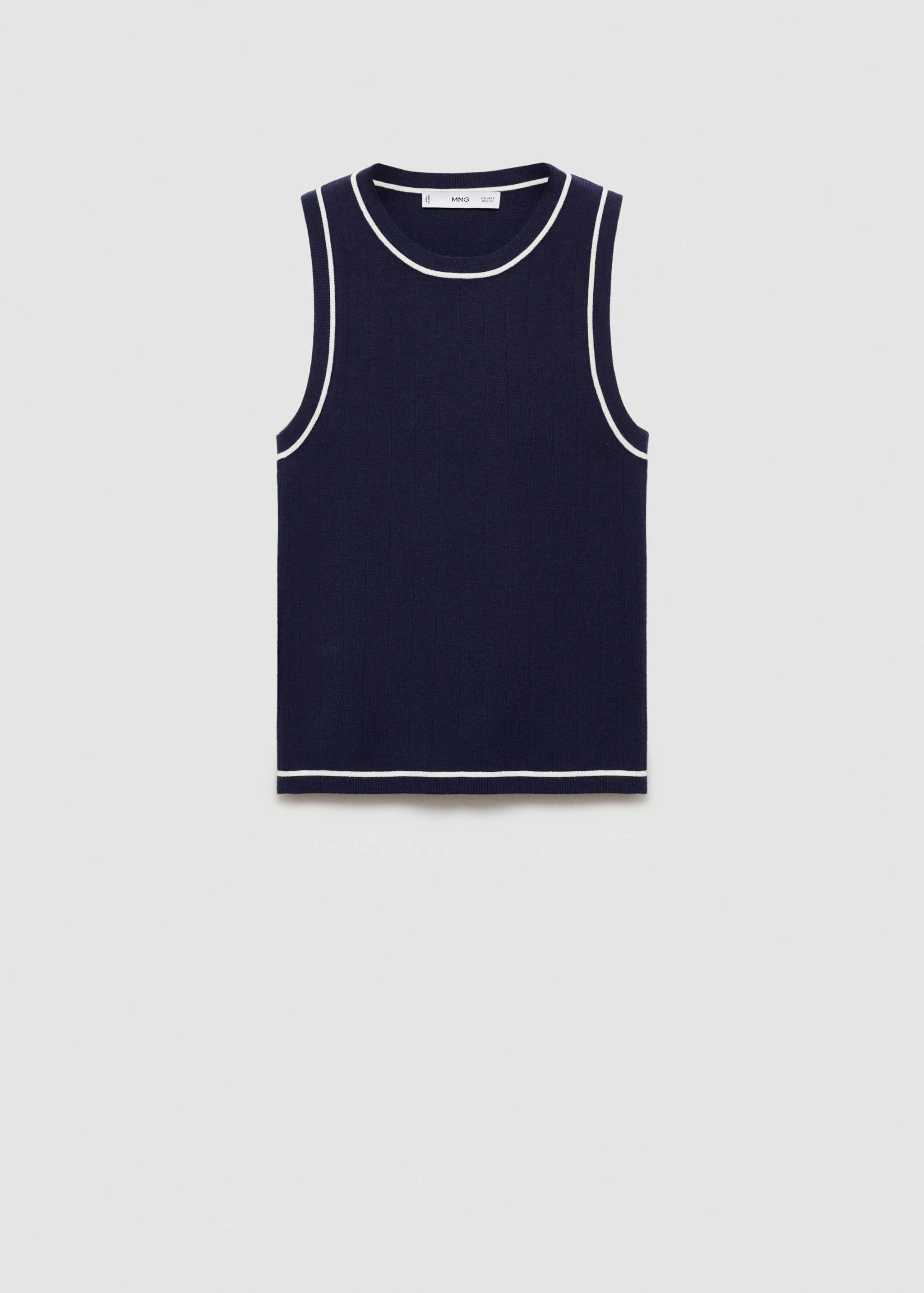 Top de malha com terminações em contraste - Artigo sem modelo