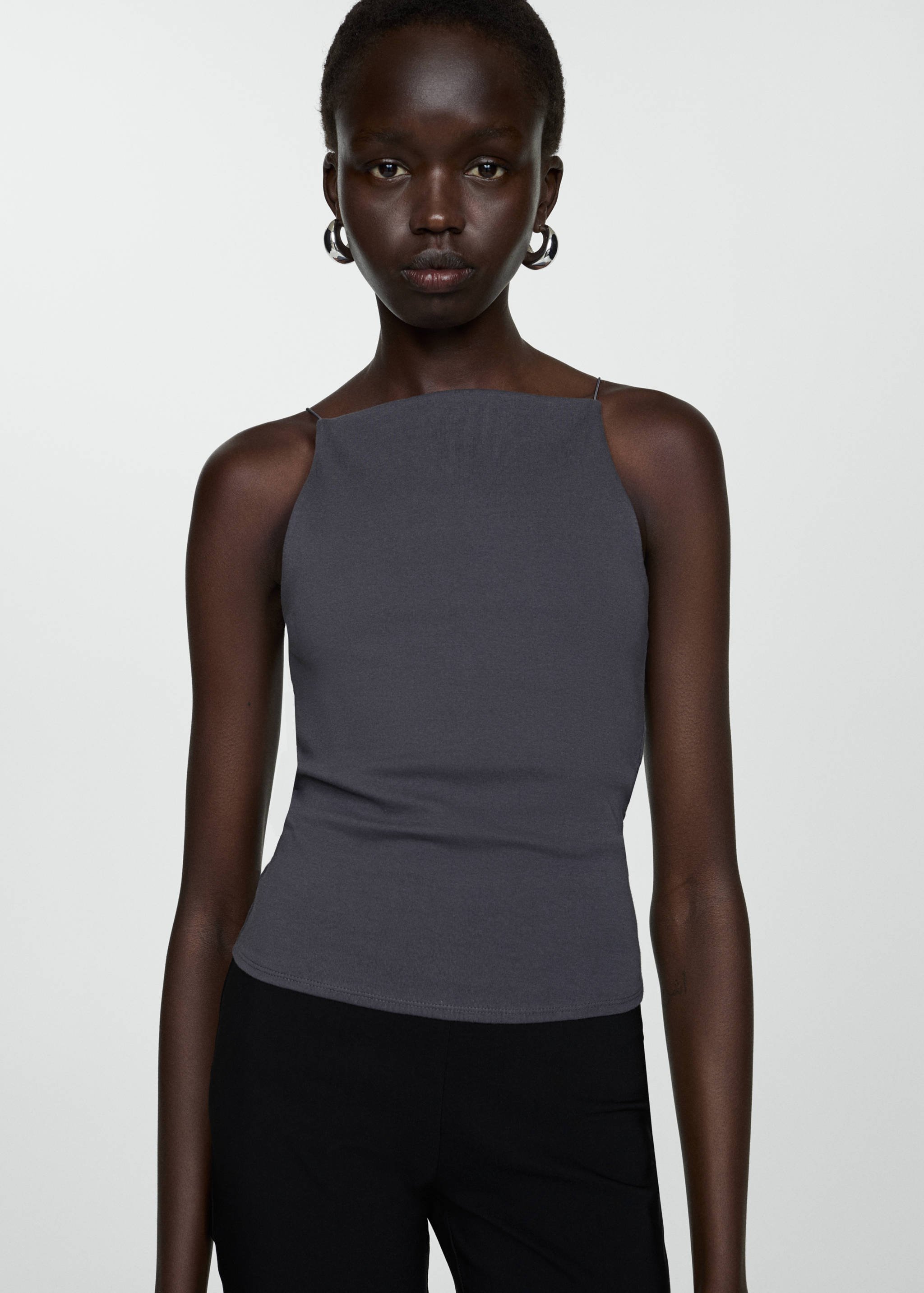 Fitted halter-neck top - Medium plane