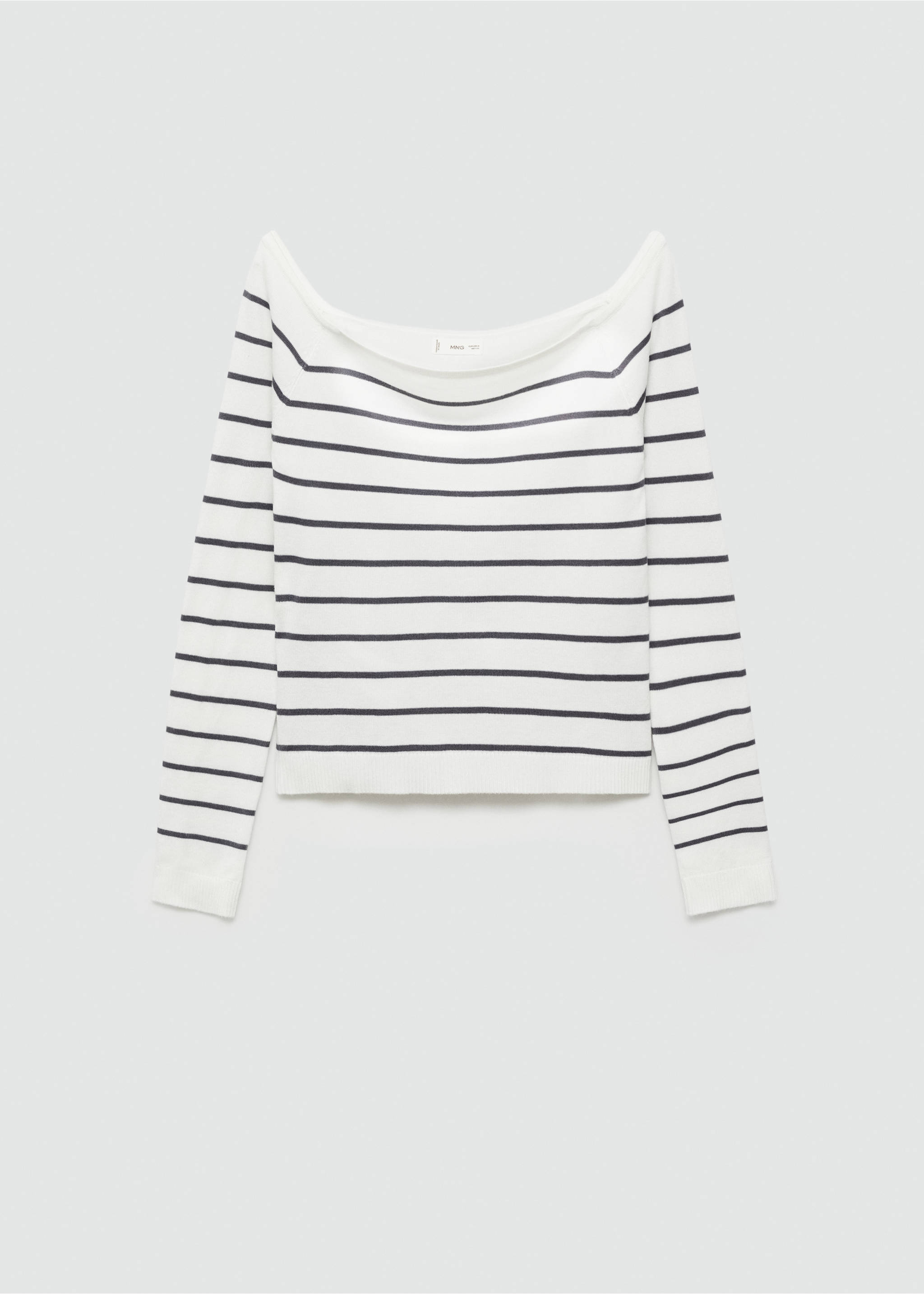 Striped boat-neck sweater - Article without model, Off White. Ref: 77052932-00.
