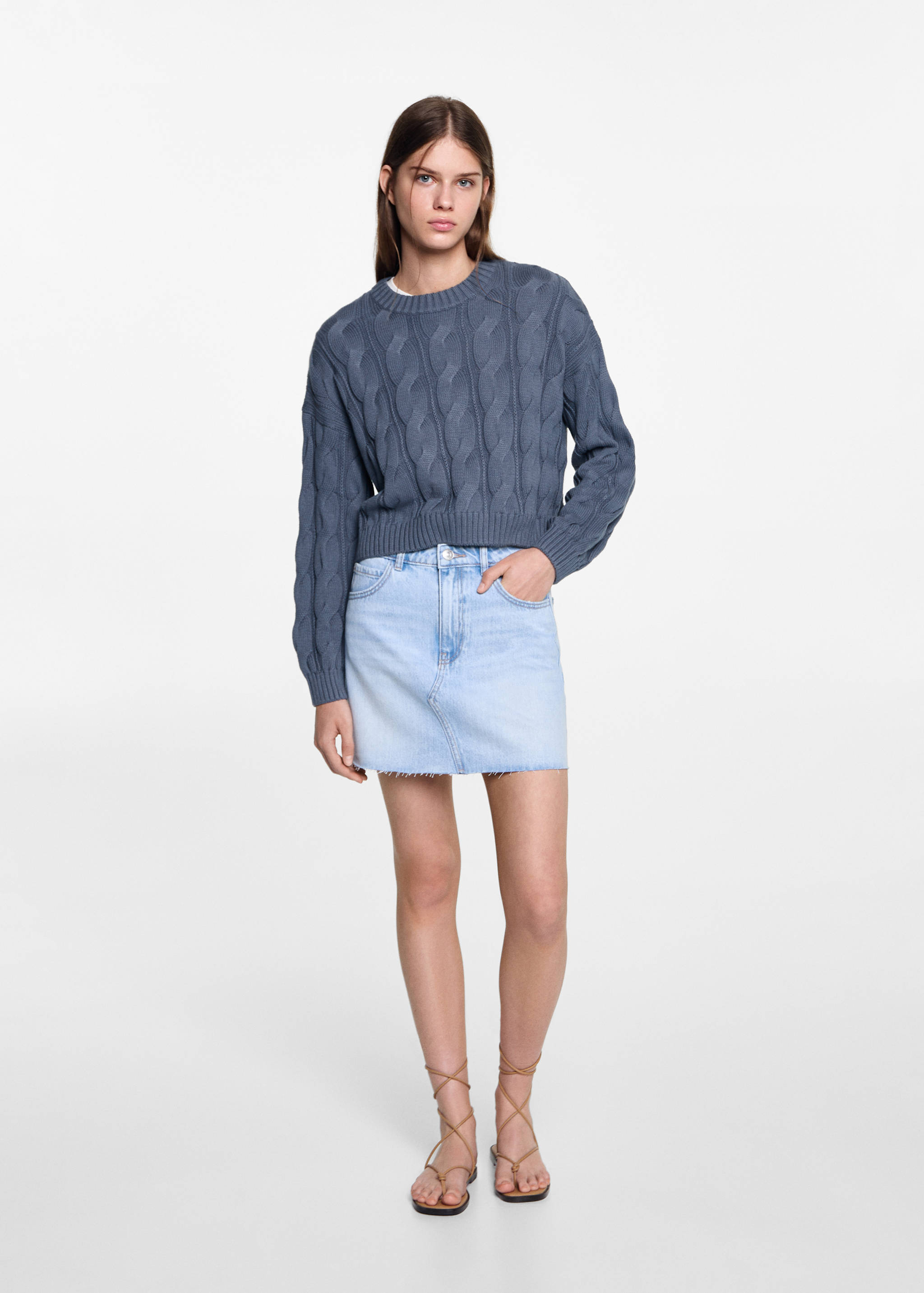 Pullover mit Zopfmuster - Allgemeine Ansicht