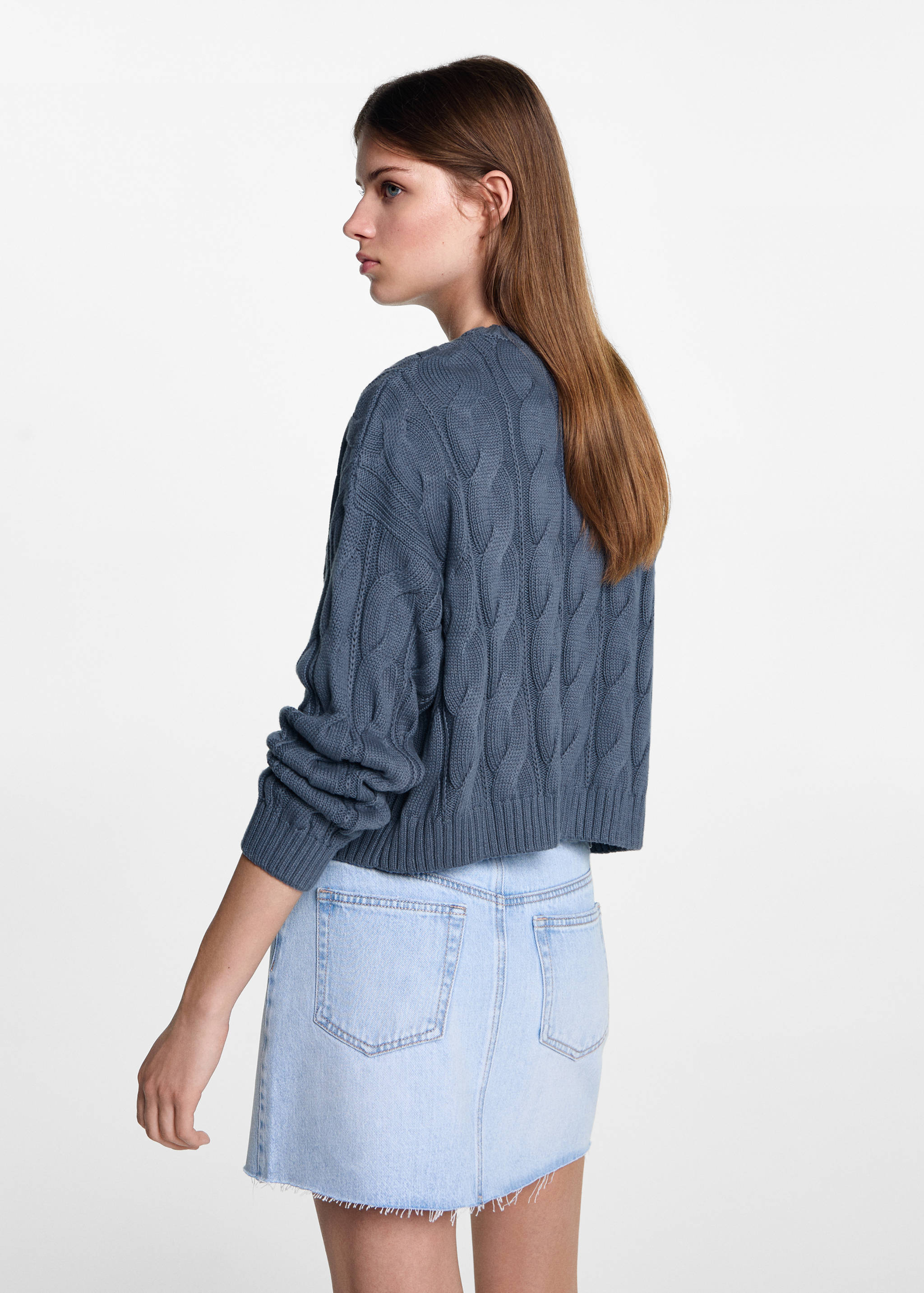 Pullover mit Zopfmuster - Rückseite des Artikels