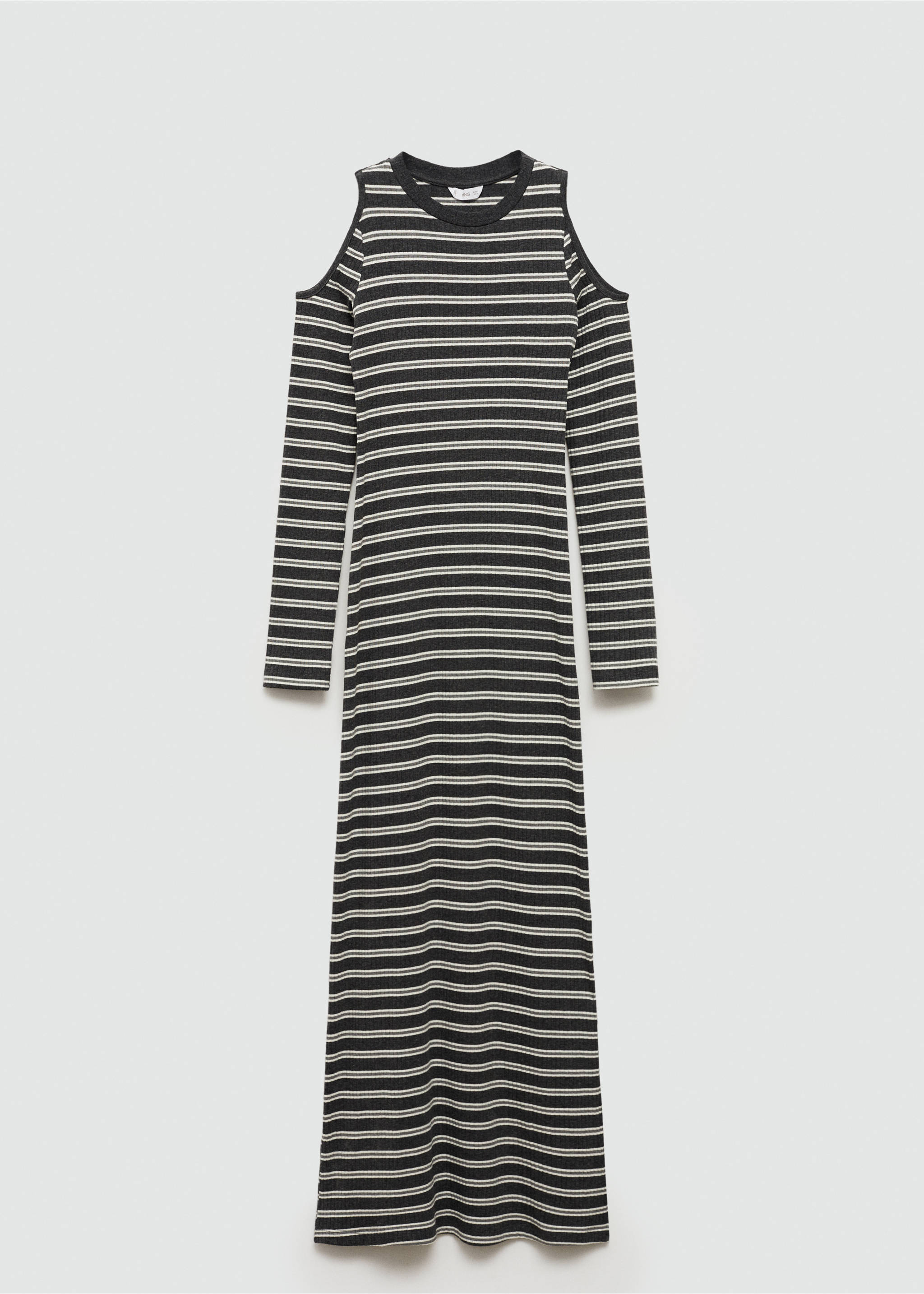 Cut-out striped dress - Article without model, Grey. Ref: 77052936-00.