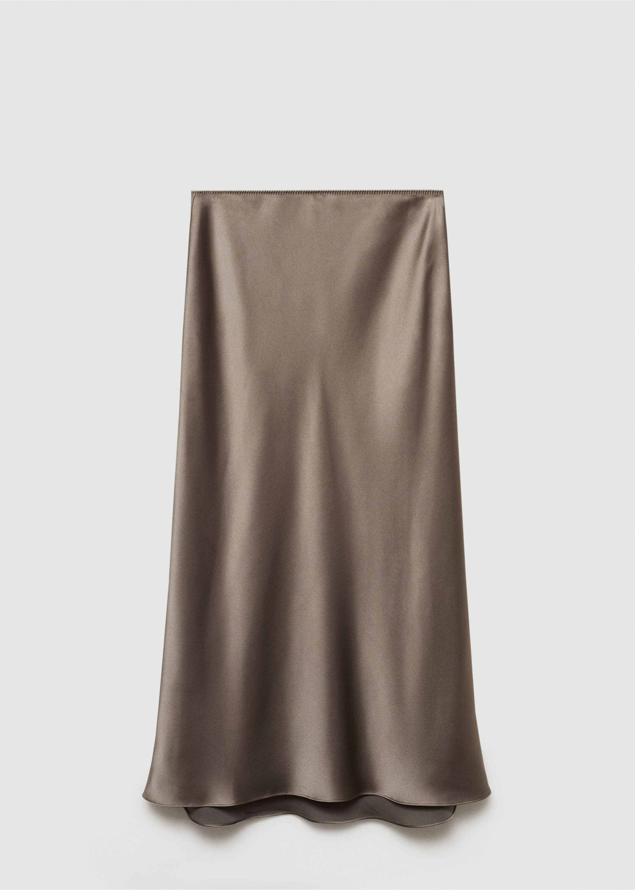 Satin long skirt - Article without model, Medium Brown. Ref: 77052937-00.