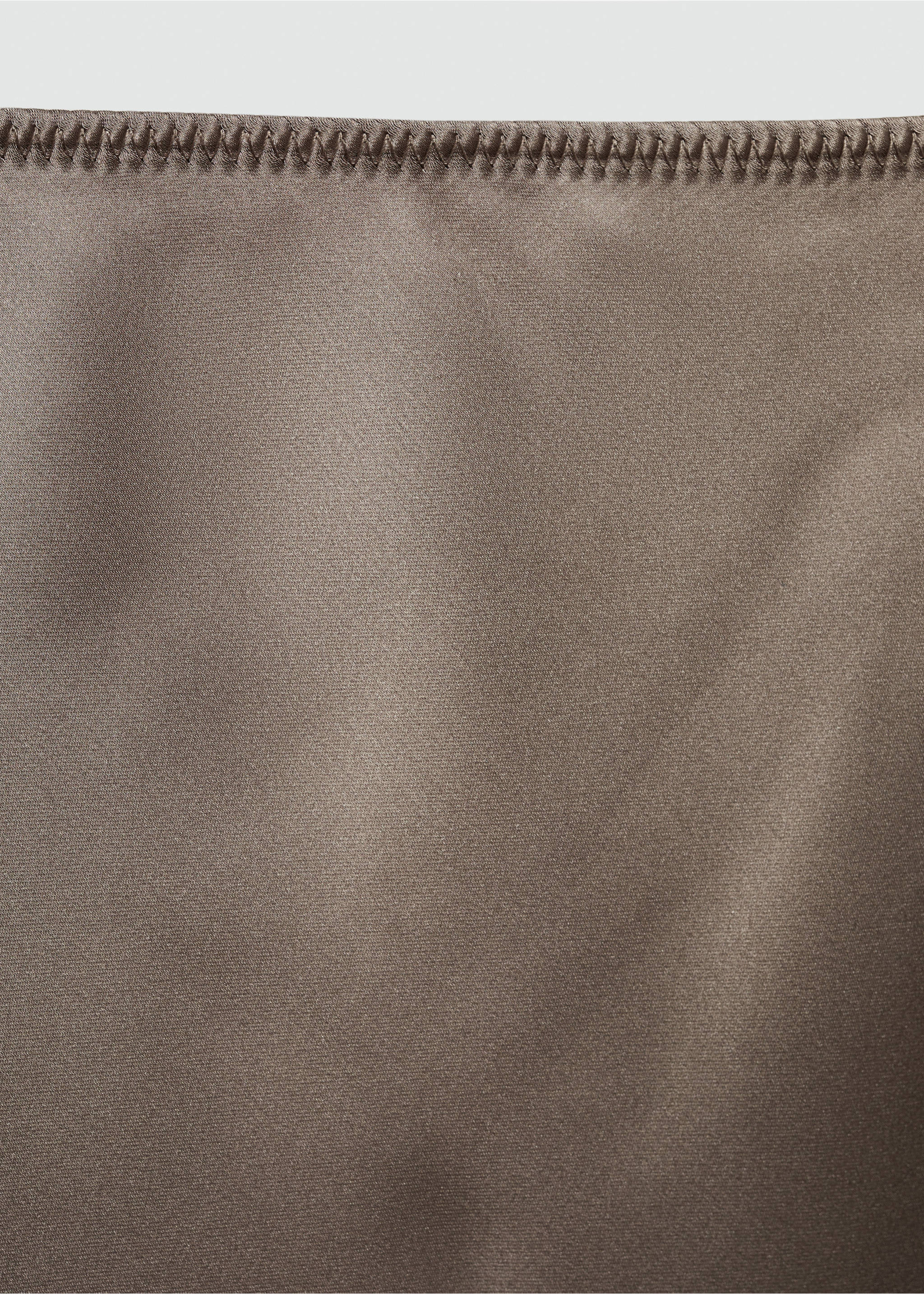 Satin long skirt - Details of the article 0, Medium Brown. Ref: 77052937-00.