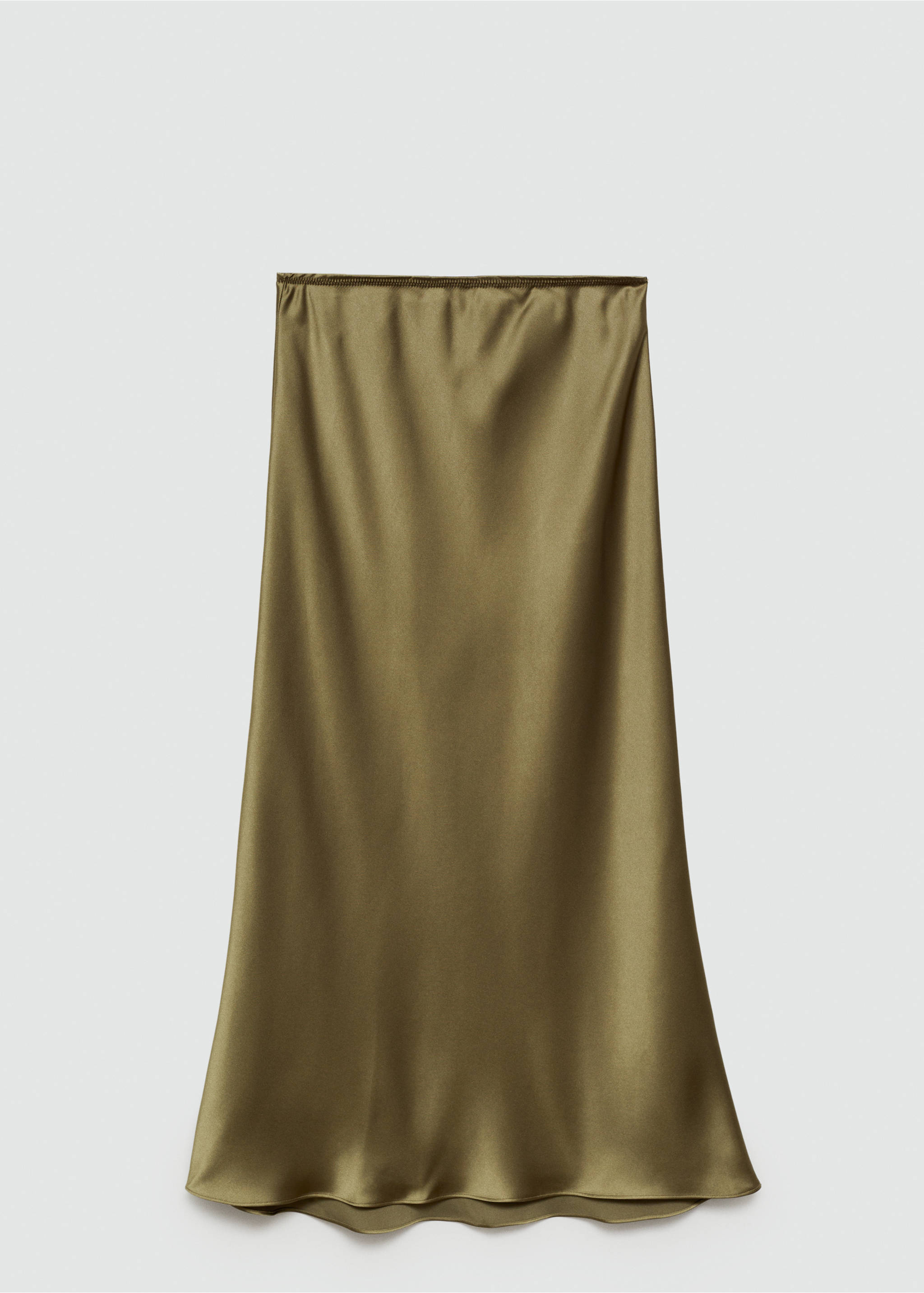 Satin long skirt - Article without model, Green. Ref: 77052937-00.
