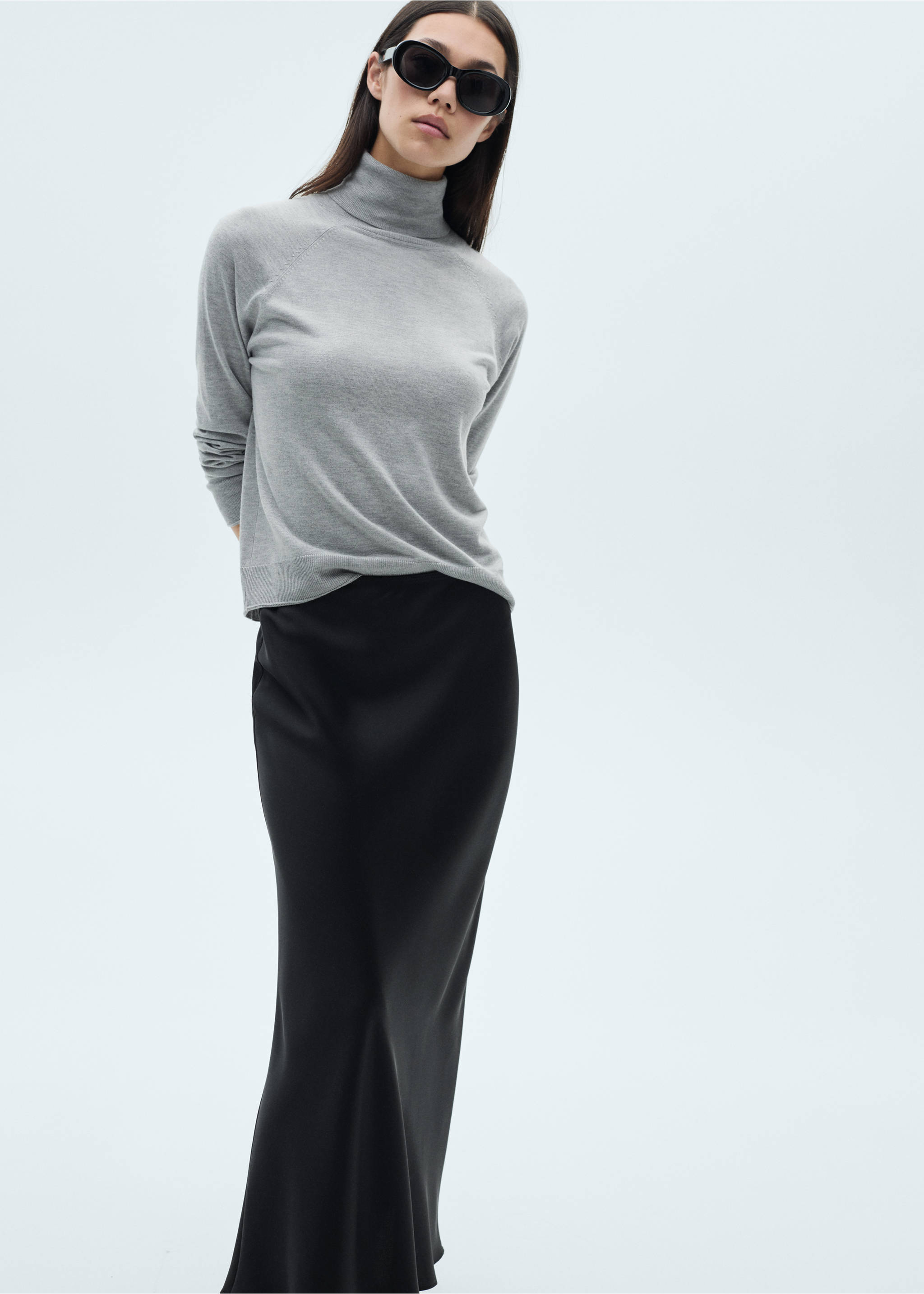 Sartin lång kjol - Bild av mittparti, Svart. Ref: 77052937-00.