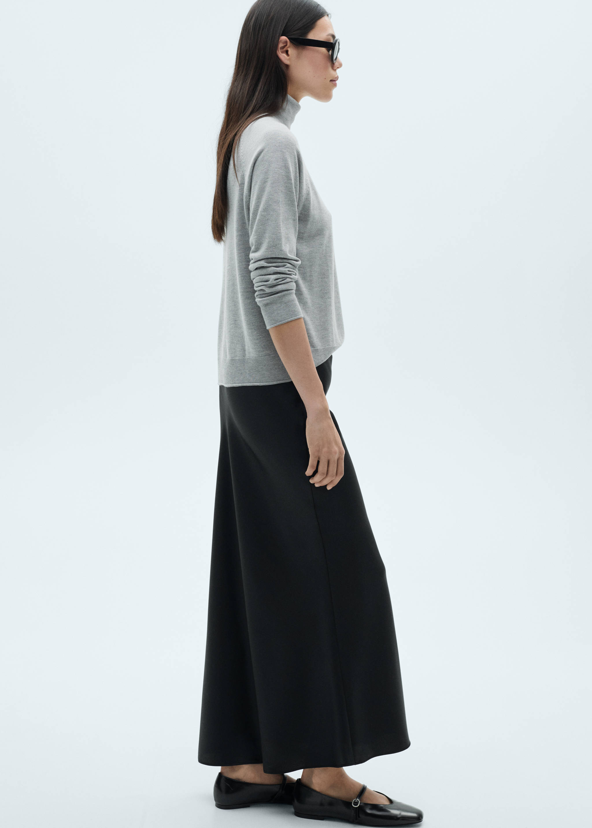 Satin long skirt - Details of the article 2