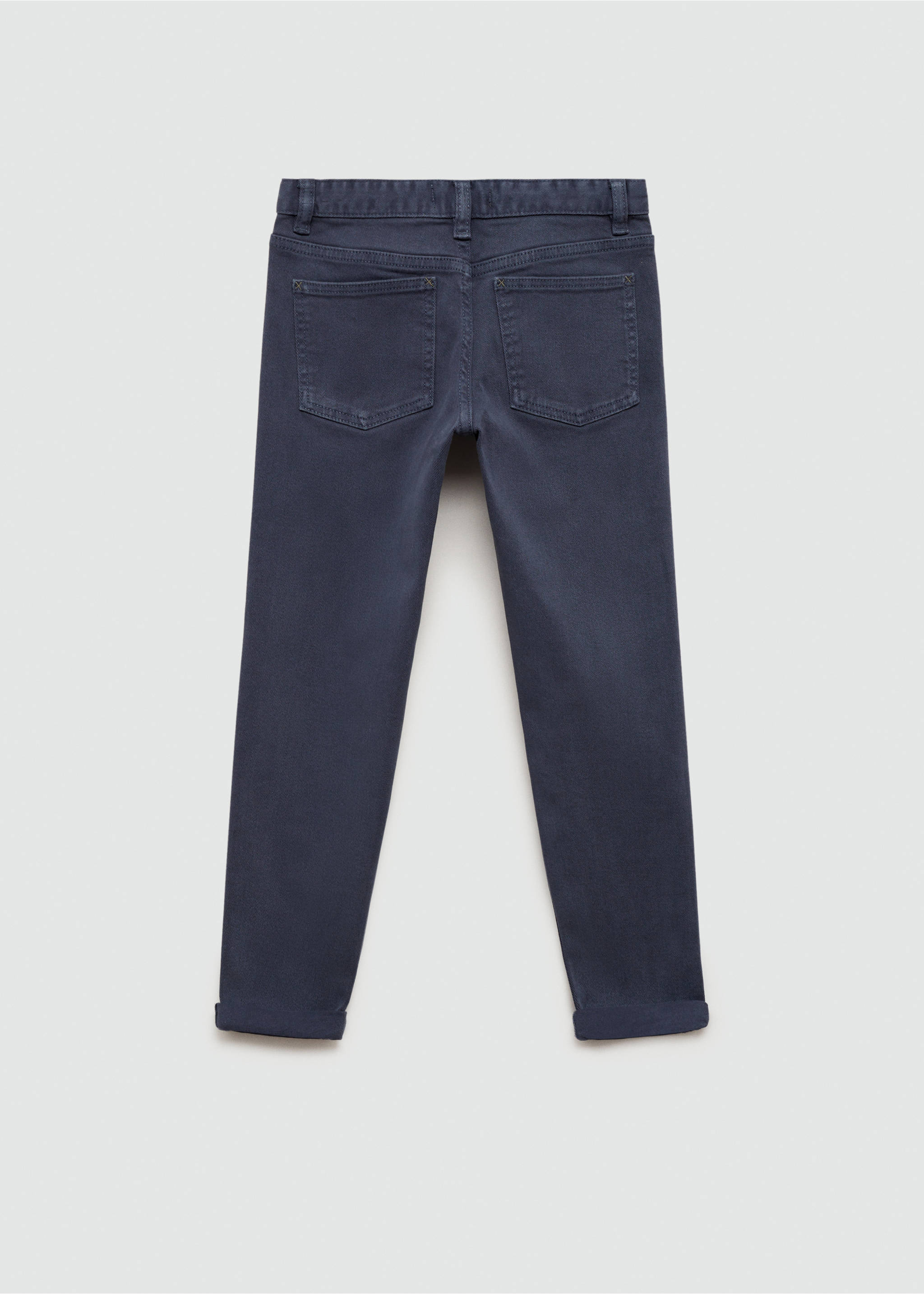 Straight-fit cotton pants - Reverse of the article, Dark Navy. Ref: 77053262-00.