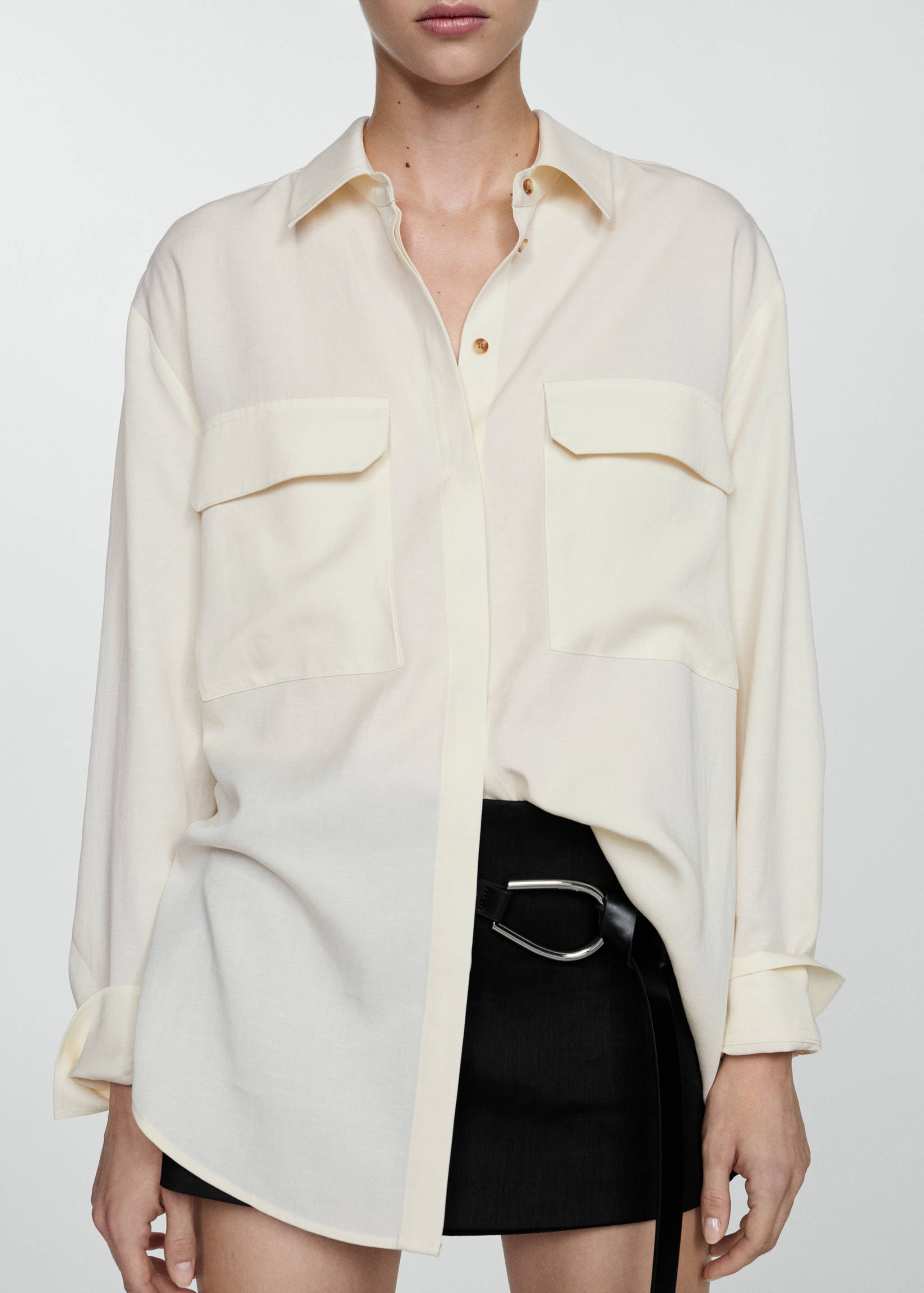 Oversized lyocell blouse - Middenvlak