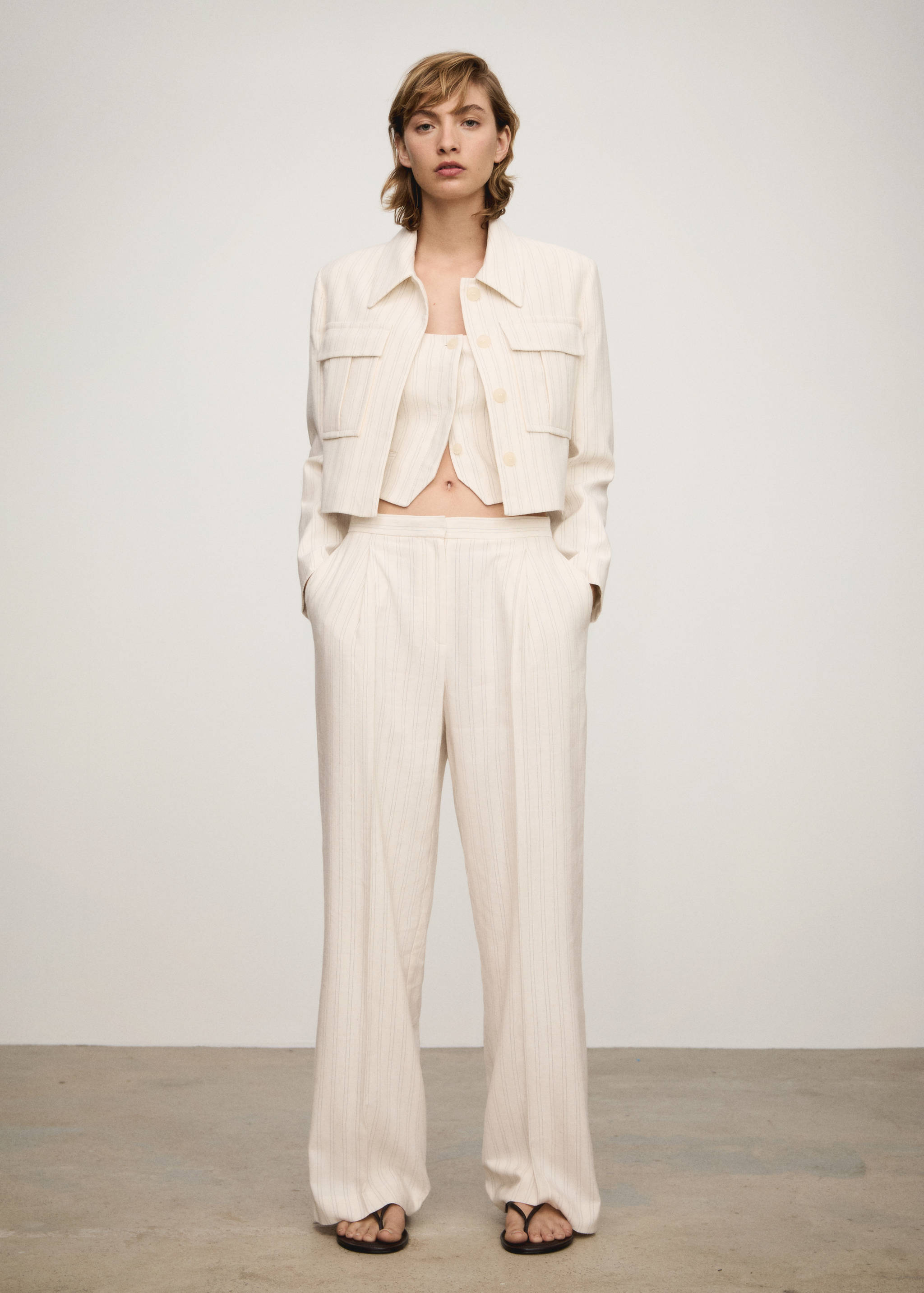 Striped jacket with pockets - General plane