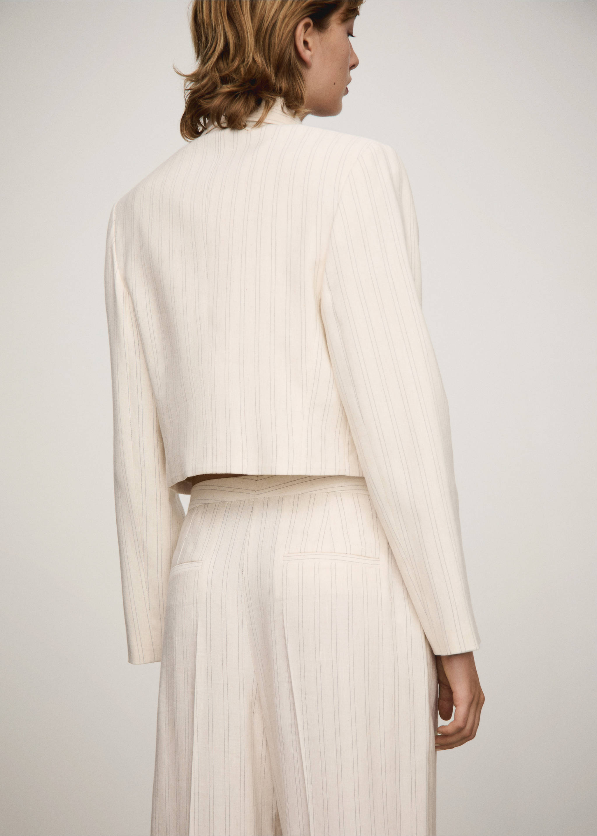 Veste poches rayures - Verso de l’article, Écru. Ref: 77053271-00.