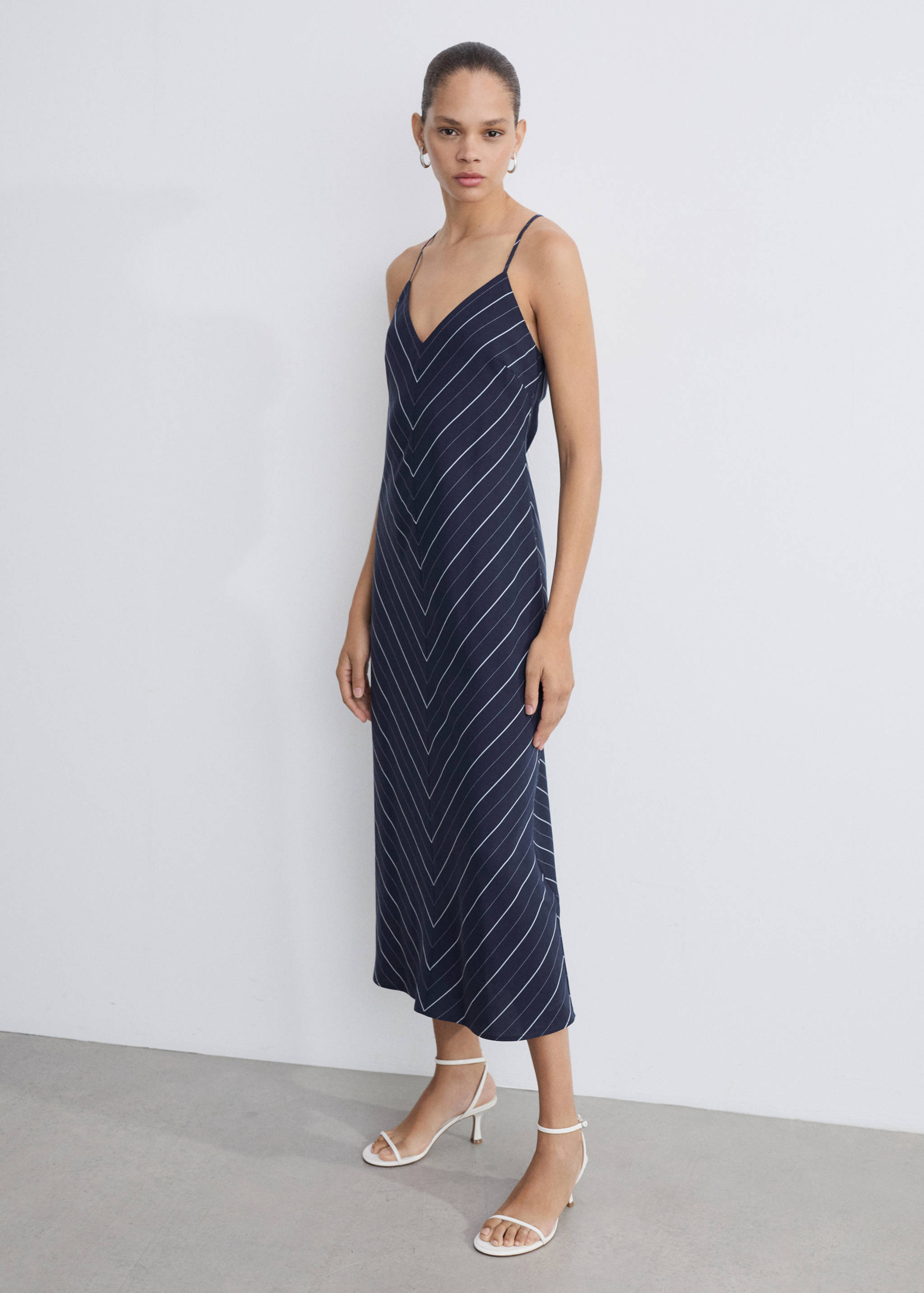 Vestido lyocell rayas - Plano general