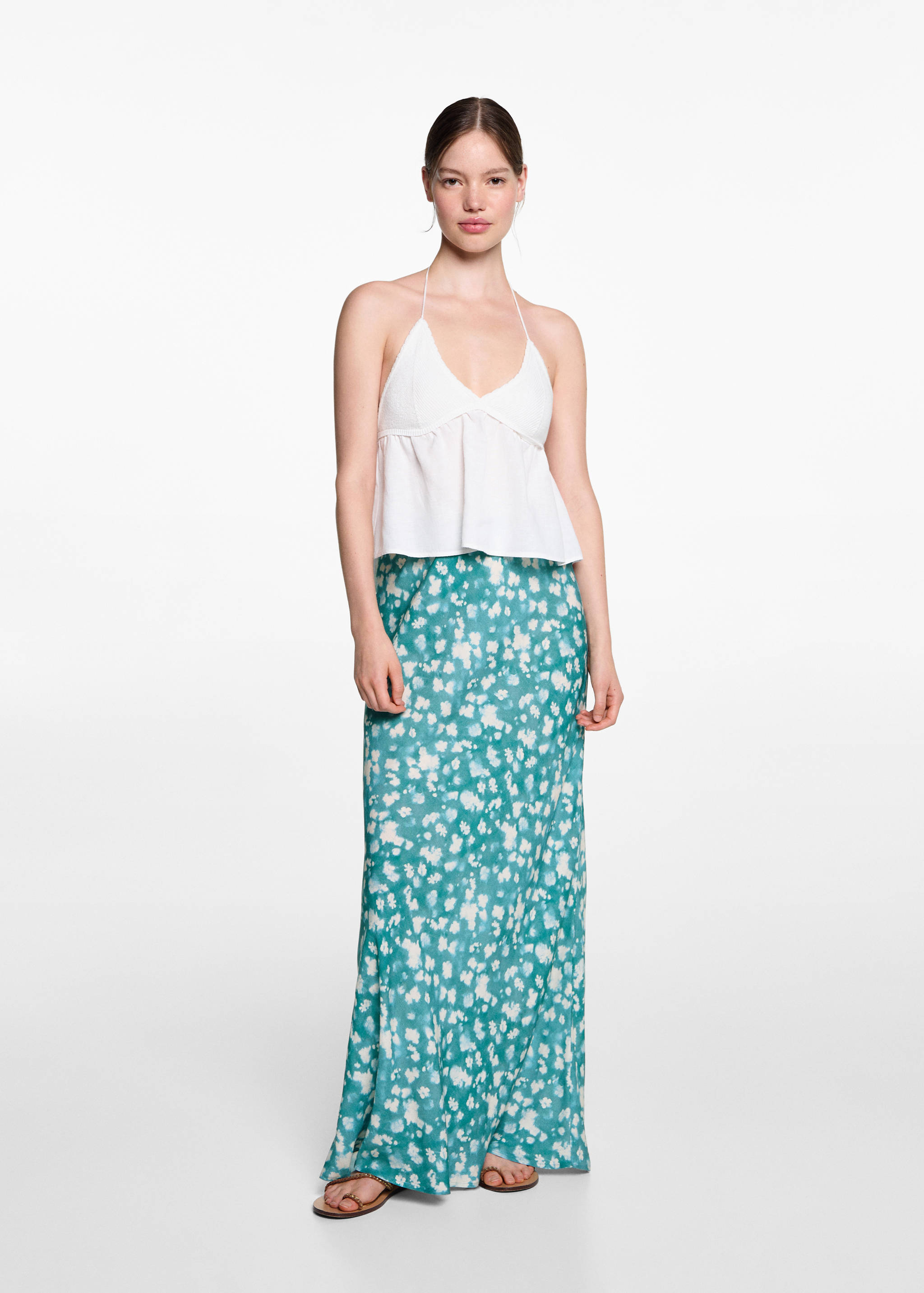 Long tie-dye skirt - General plane