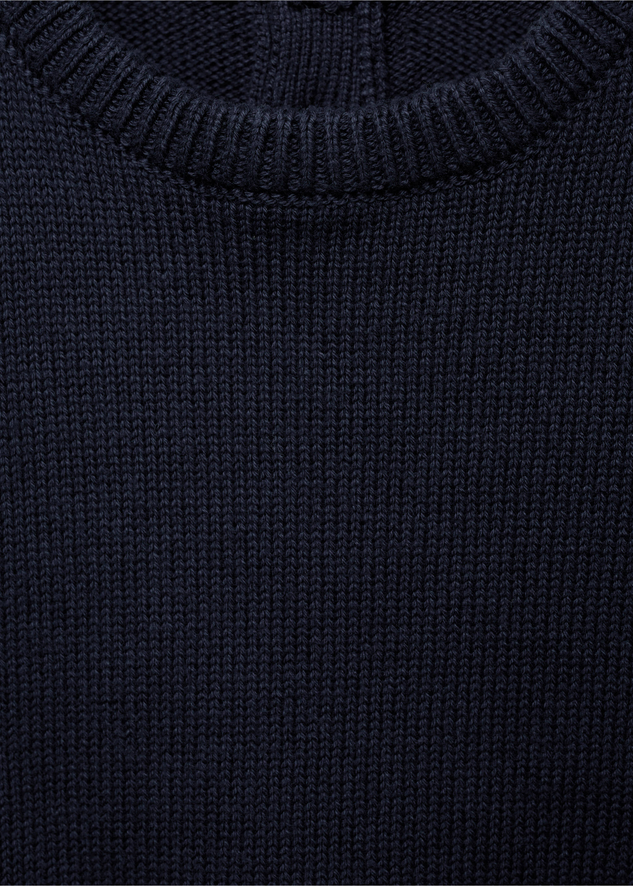Round-neck knitted sweater - Details of the article 0, Dark Navy. Ref: 77053665-00.