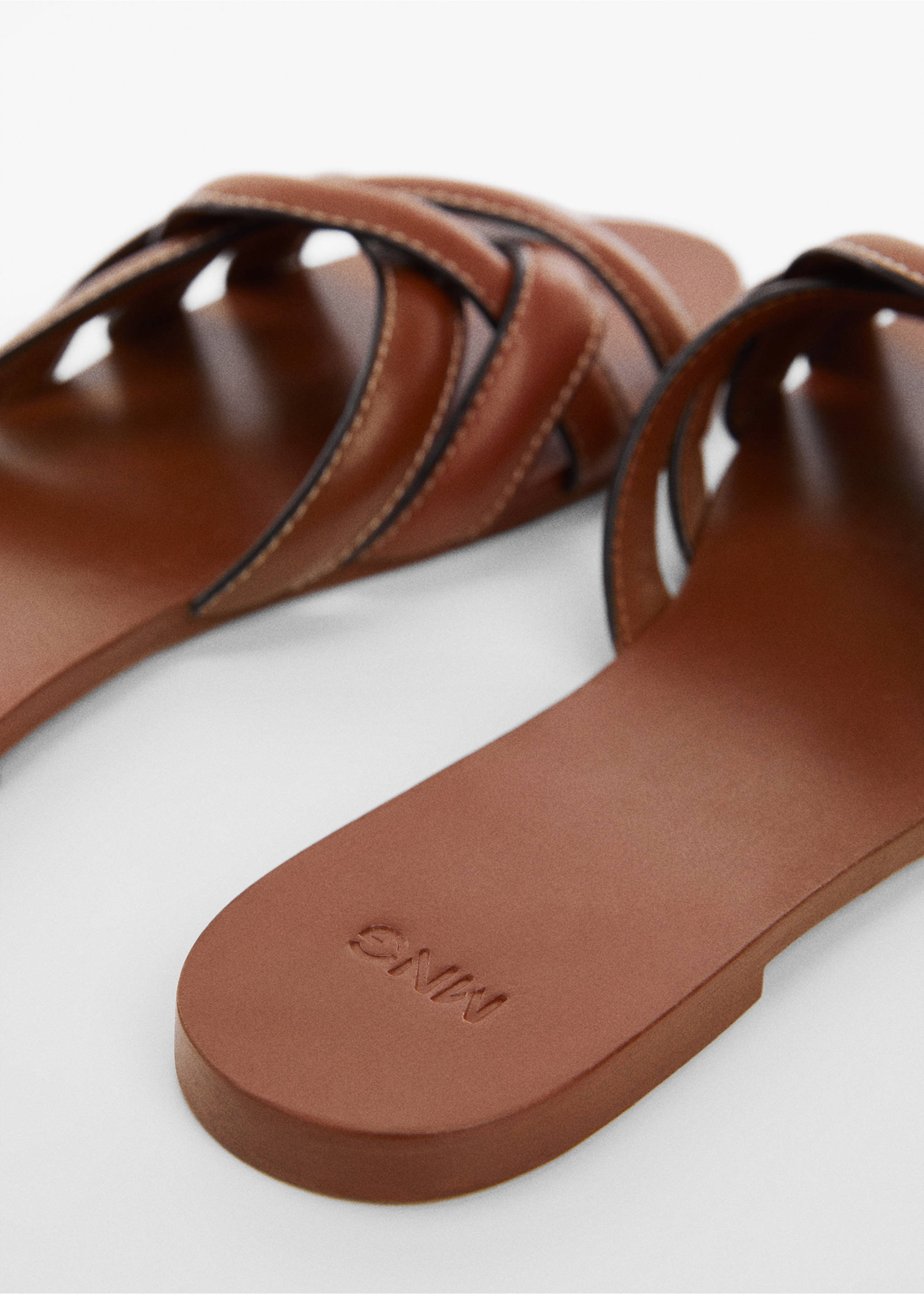 Leather straps sandals - Details of the article 1, Leather. Ref: 77053673-00.