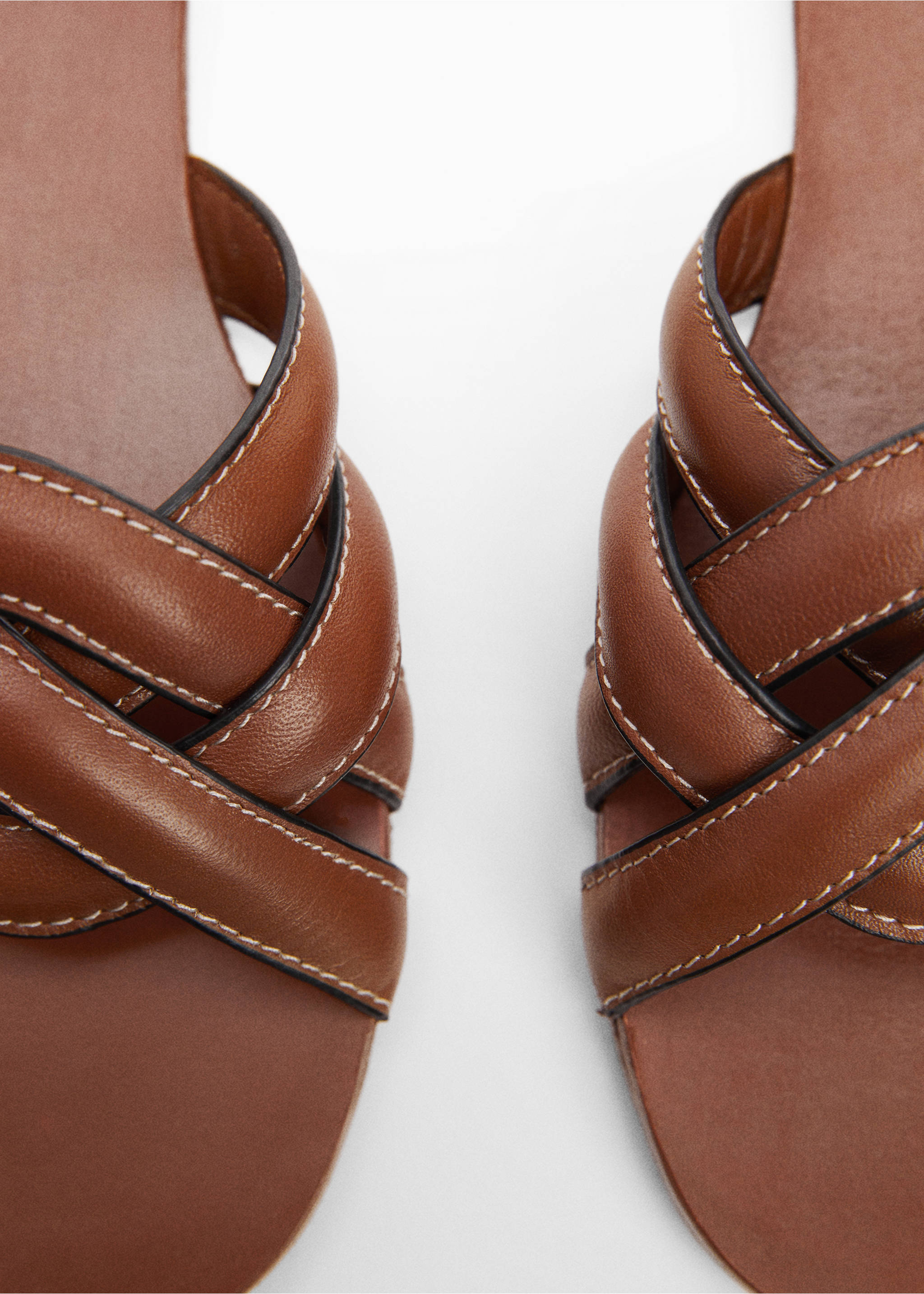 Leather straps sandals - Details of the article 2, Leather. Ref: 77053673-00.