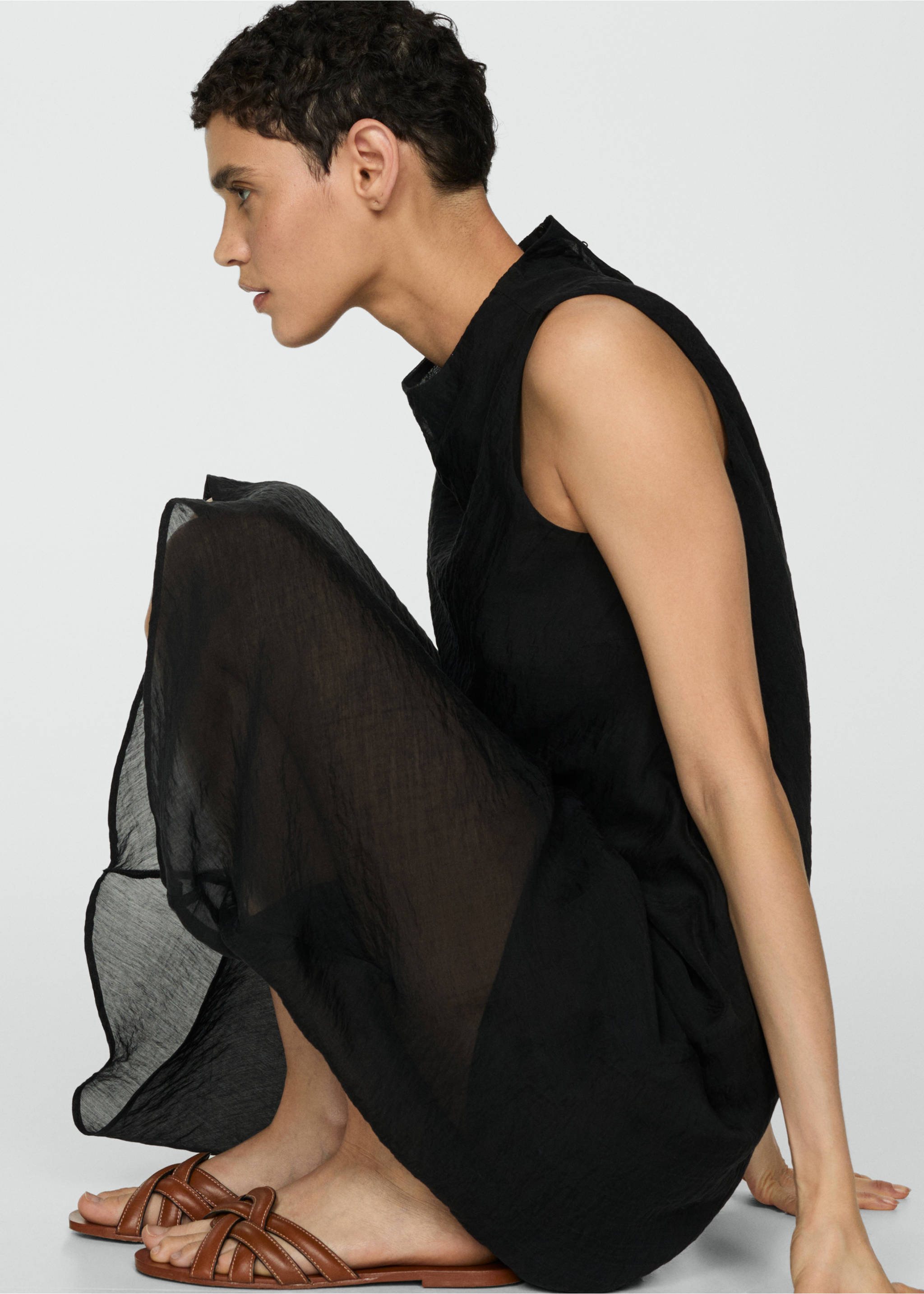 Leather straps sandals - Details of the article 9, Leather. Ref: 77053673-00.