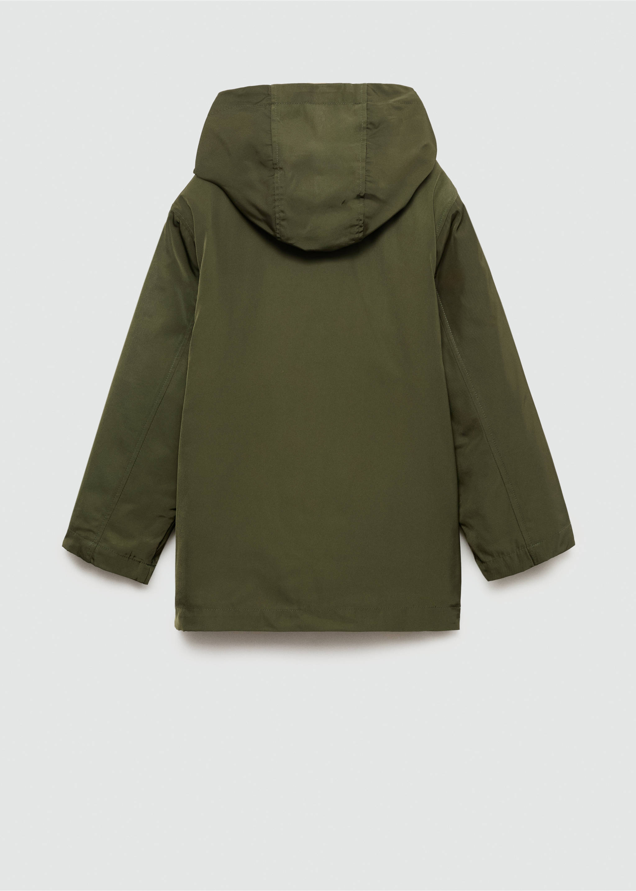 Anorak imperméable à capuche - Verso de l’article, Kaki. Ref: 77054010-00.
