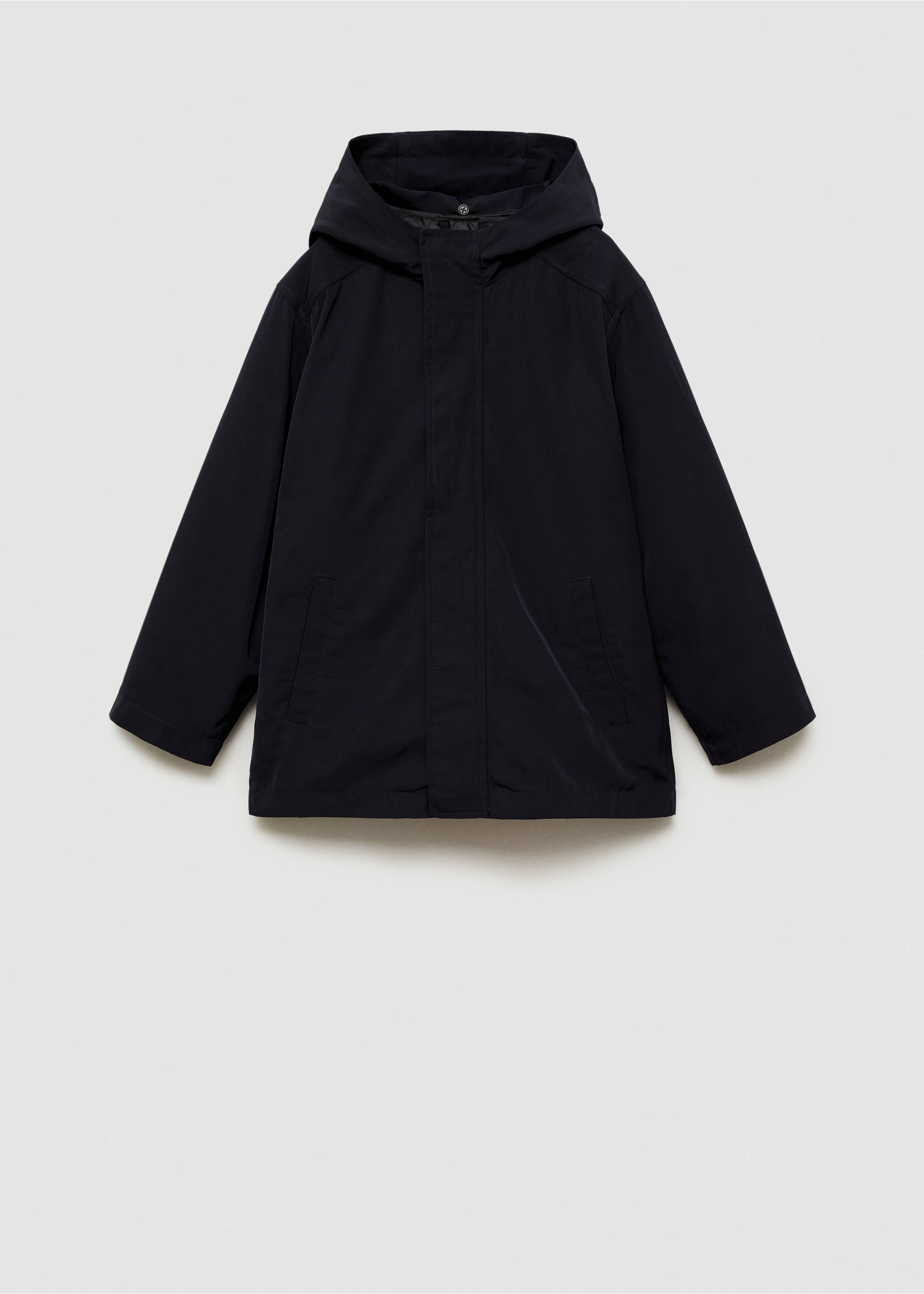 Hooded water-repellent coat - Article without model, Dark Navy. Ref: 77054010-00.