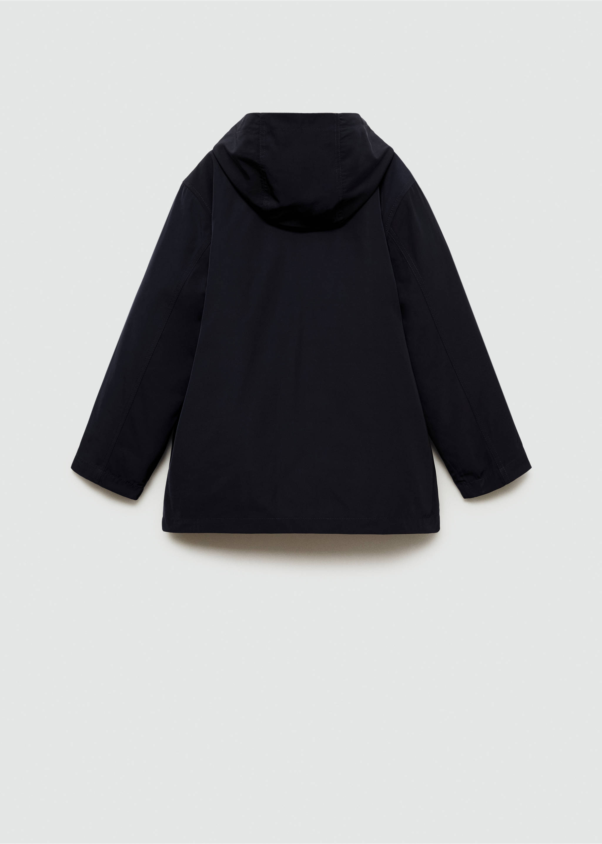 Hooded water-repellent coat - Reverse of the article, Dark Navy. Ref: 77054010-00.