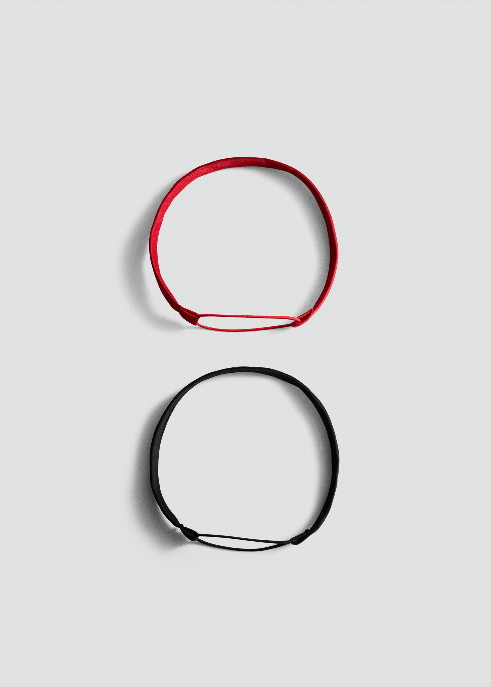 Satin elastic headband - Article without model, Black. Ref: 77054011-00.