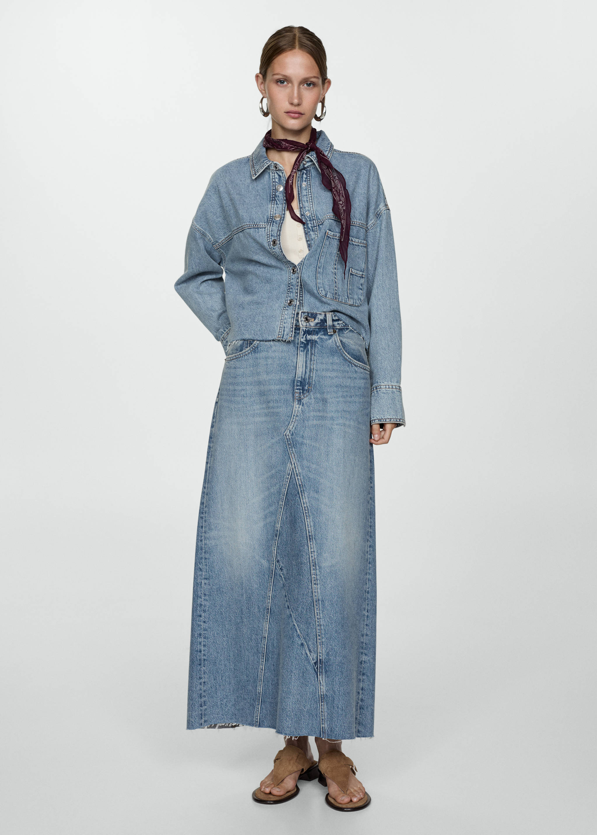 Πουκάμισο denim ξεφτισμένο - Γενικό πλάνο