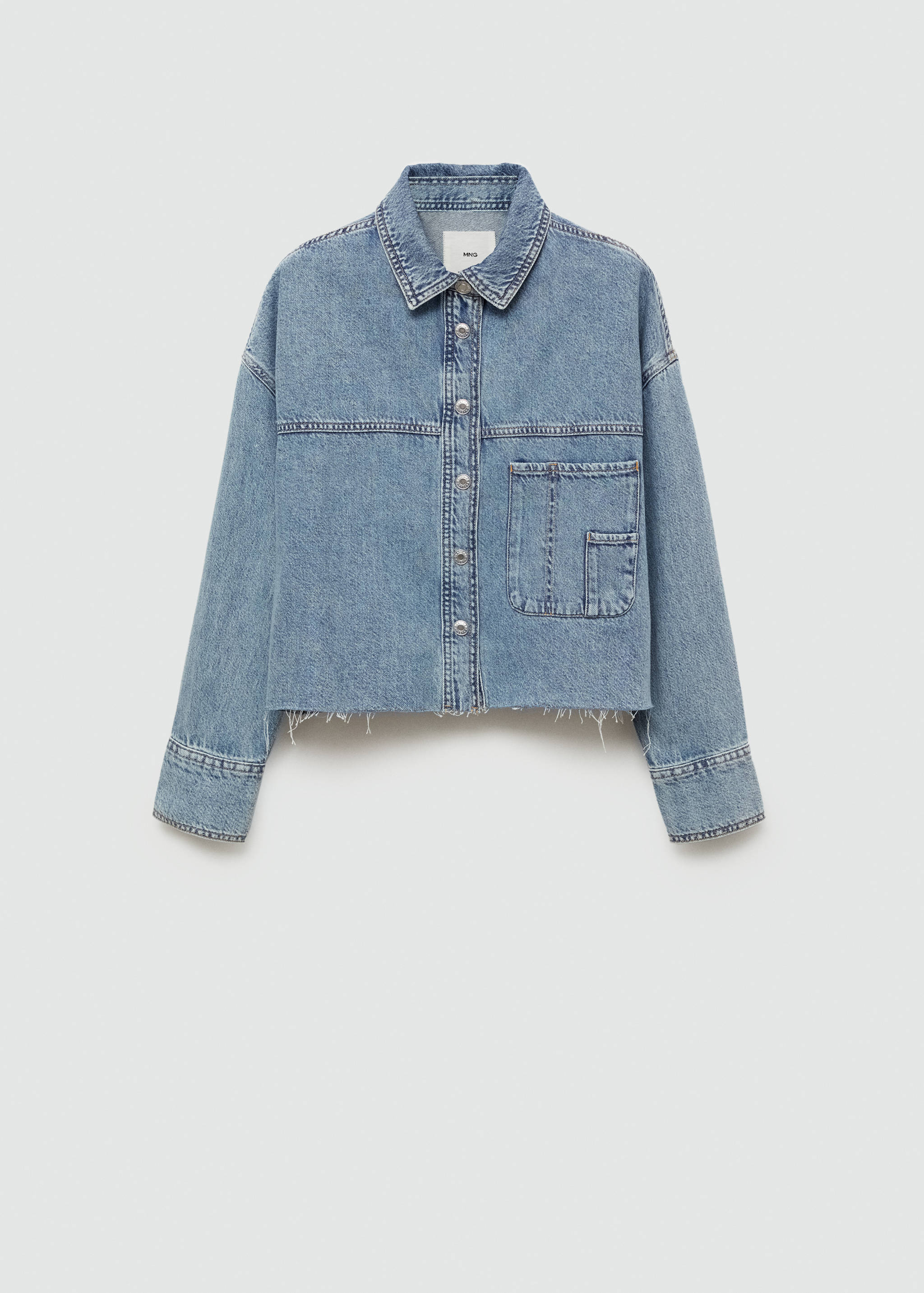 Sobrecamisa vaquera bajo deshilachado - Artículo sin modelo