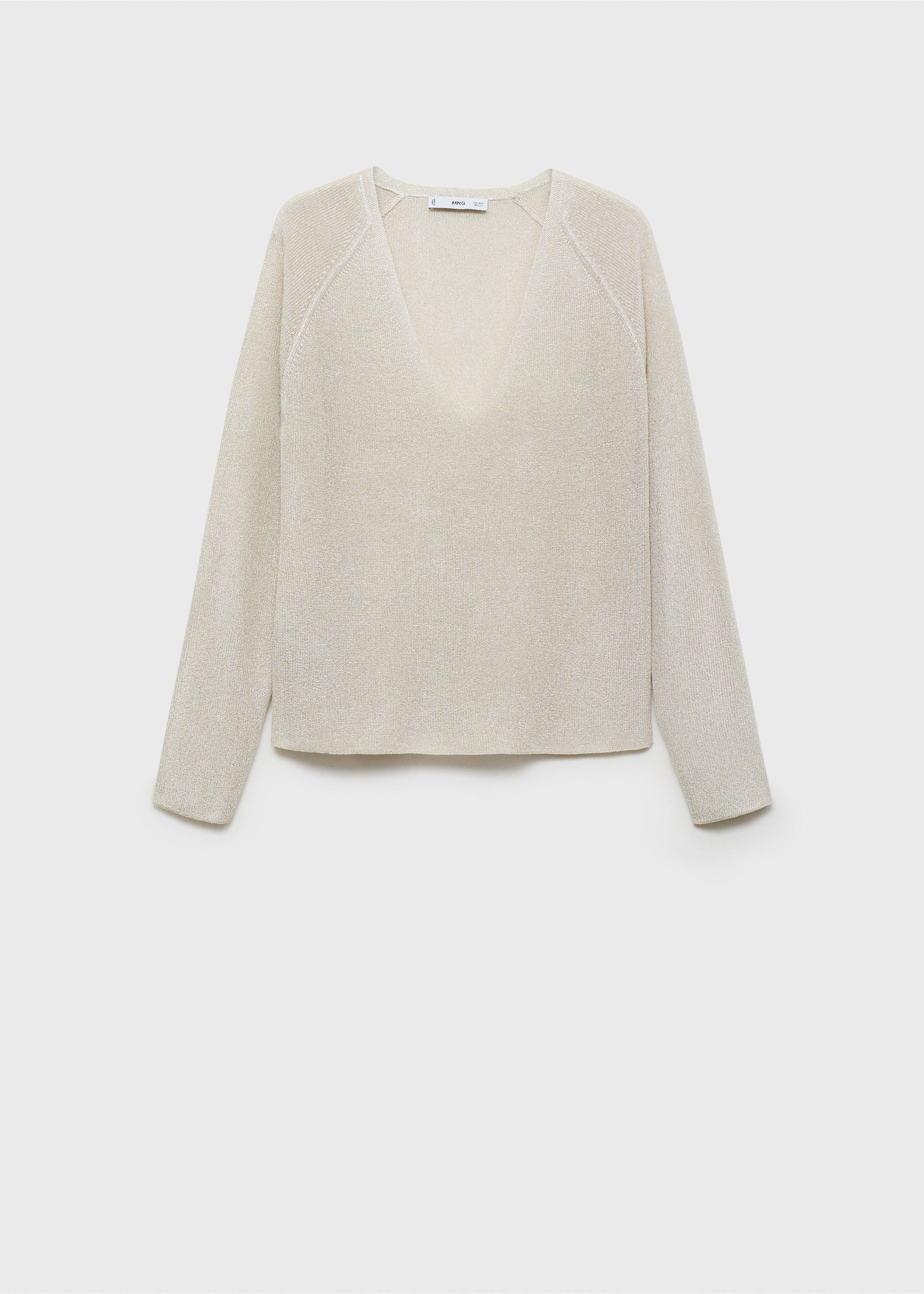 Pull-over Lurex col V - Article sans modèle, Argent. Ref: 77054026-00.