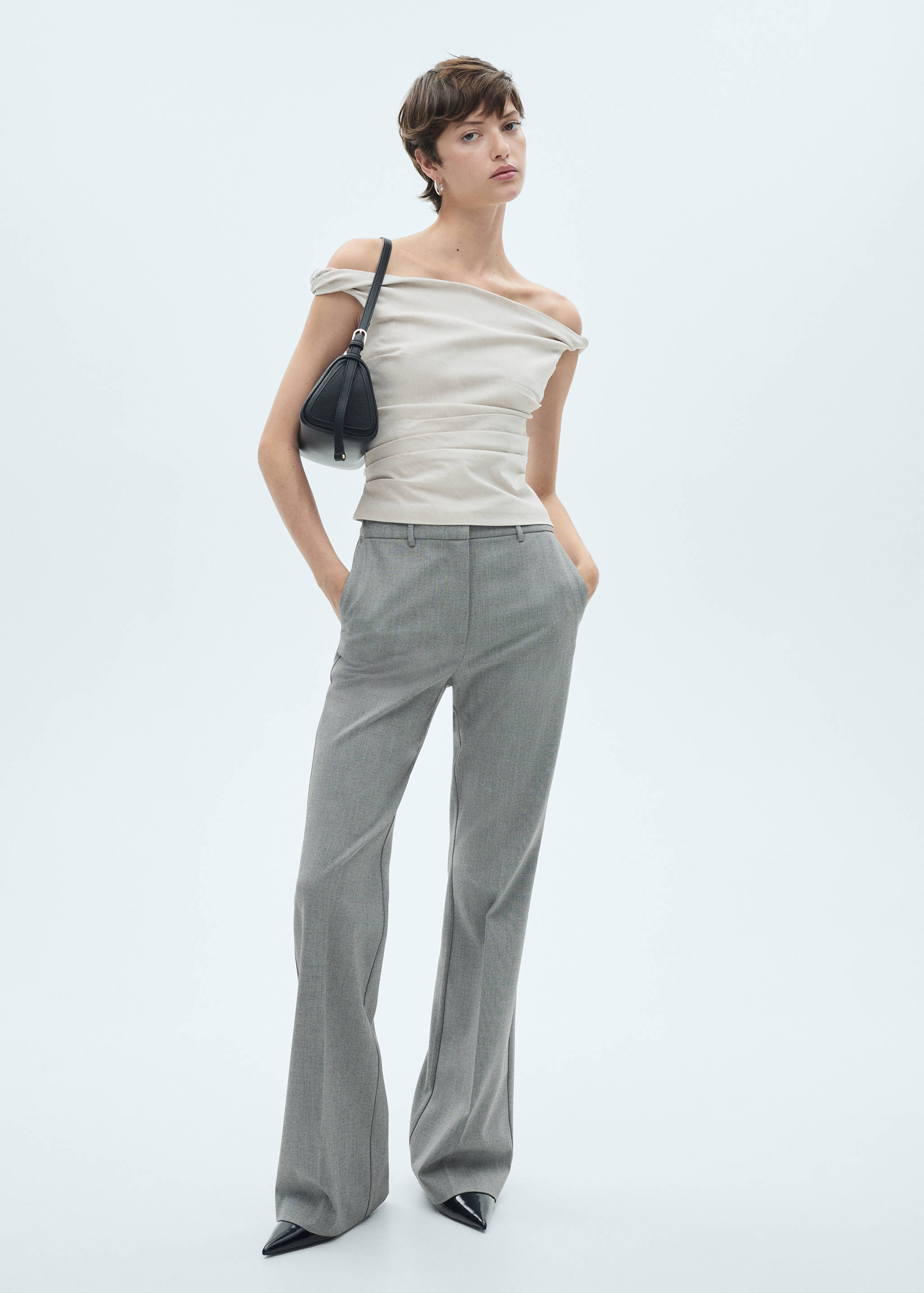 Draped off-shoulder top - General plane