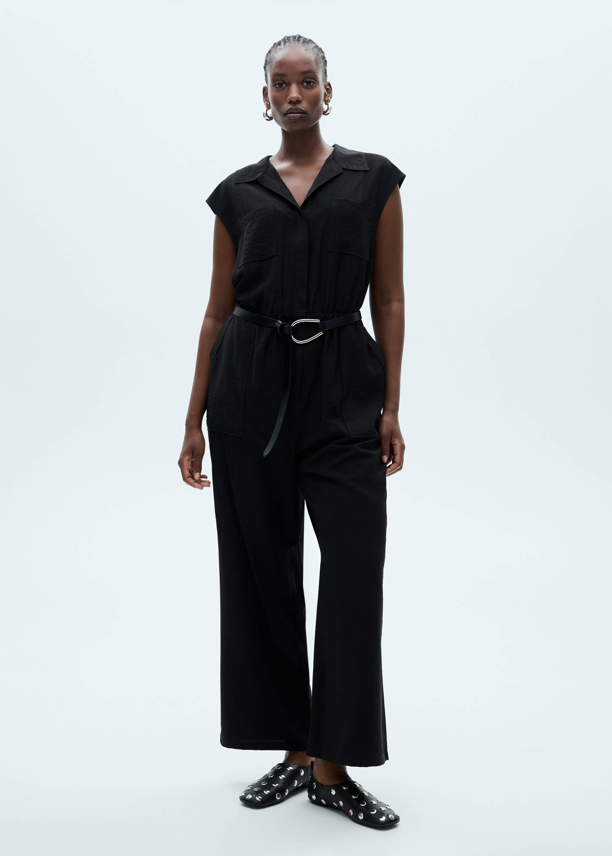 Jumpsuit with pockets and shirt collar - Details of the article 3