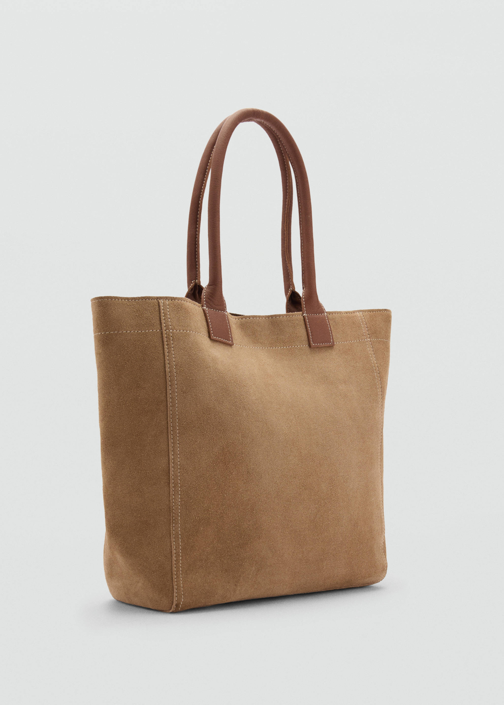 Leather shopper bag - Medium plane