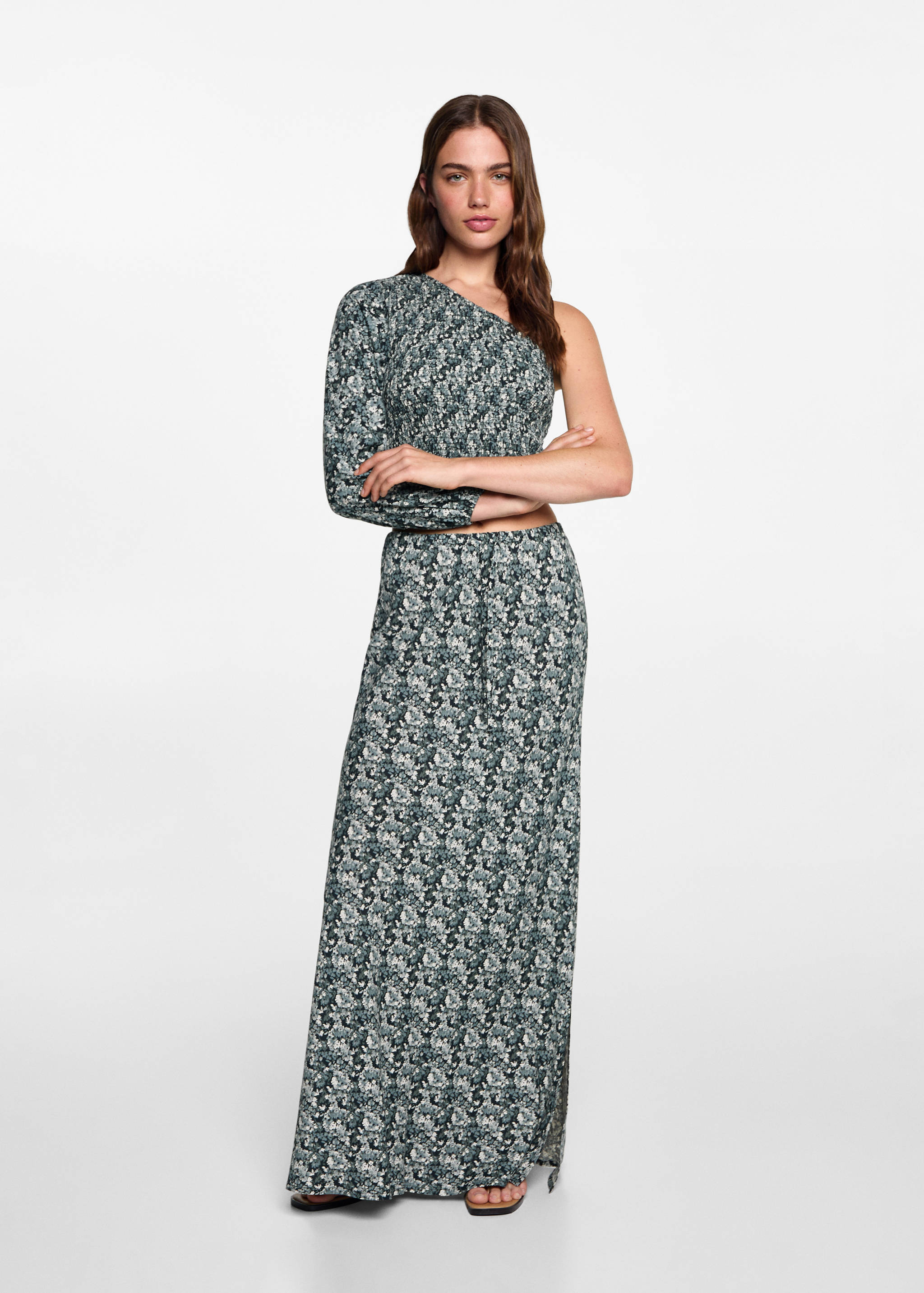 Langer Rock mit Blumenprint - Allgemeine Ansicht