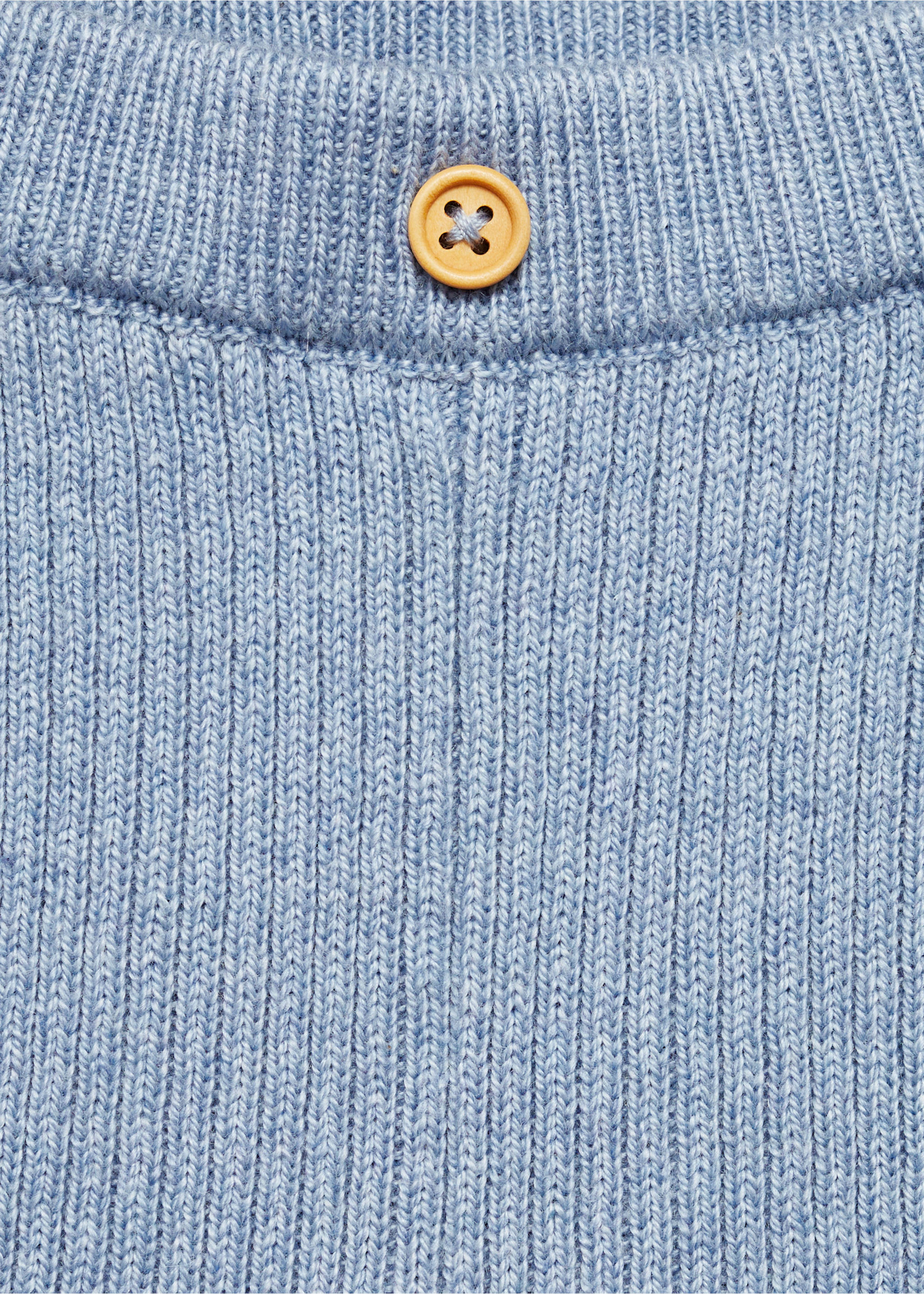 Cotton ribbed leggings - Details of the article 8, Blue. Ref: 77054054-00.