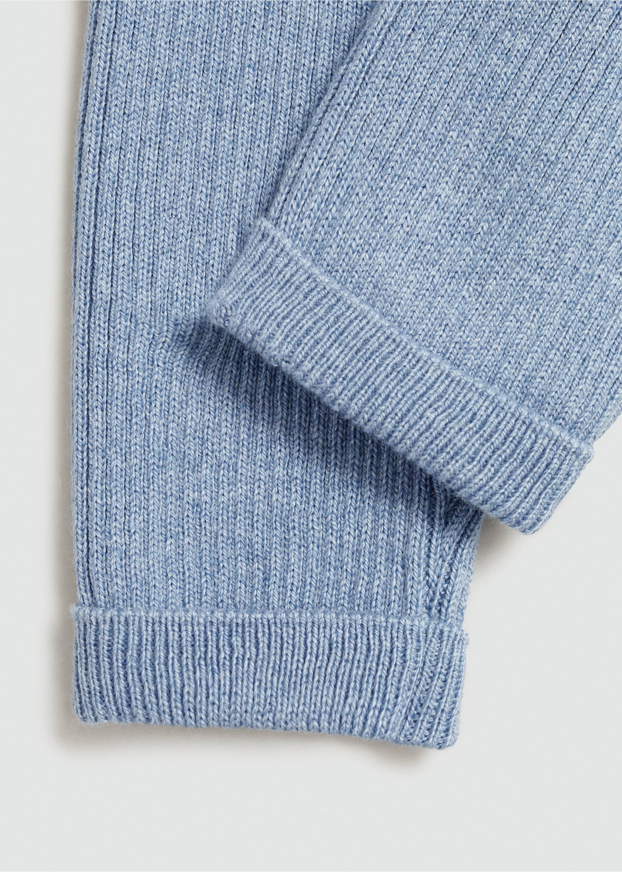 Cotton ribbed leggings - Details of the article 0, Blue. Ref: 77054054-00.