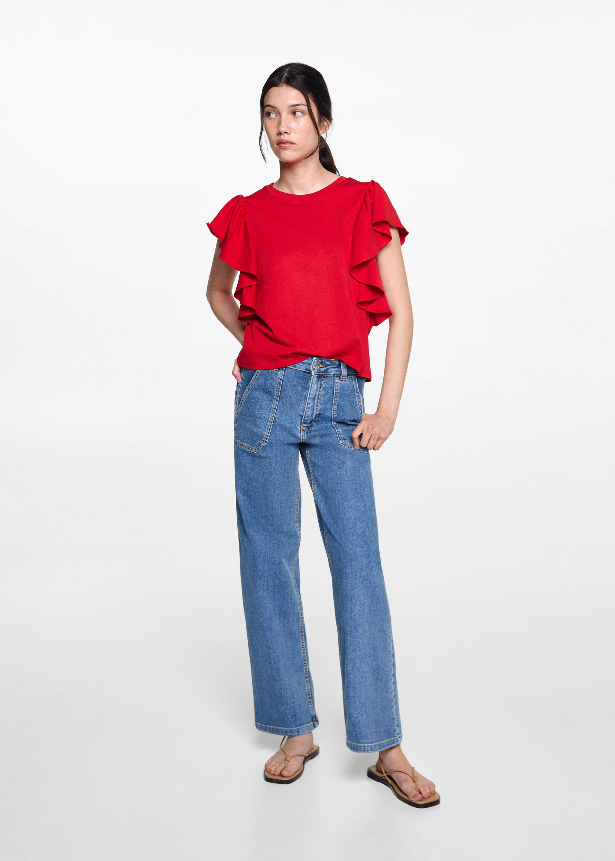 Camiseta algodón volantes - Plano general