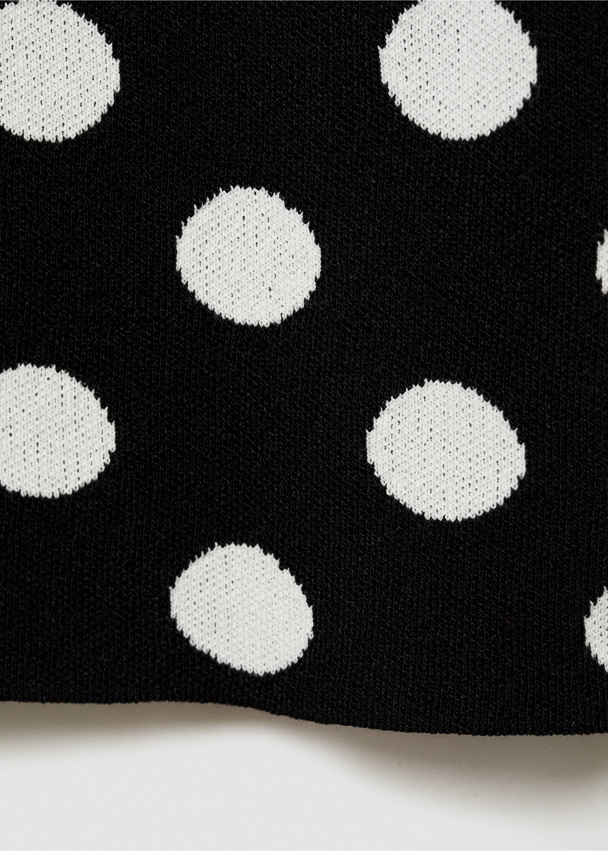 Polka-dot knitted top - Details of the article 0, Black. Ref: 77054062-00.