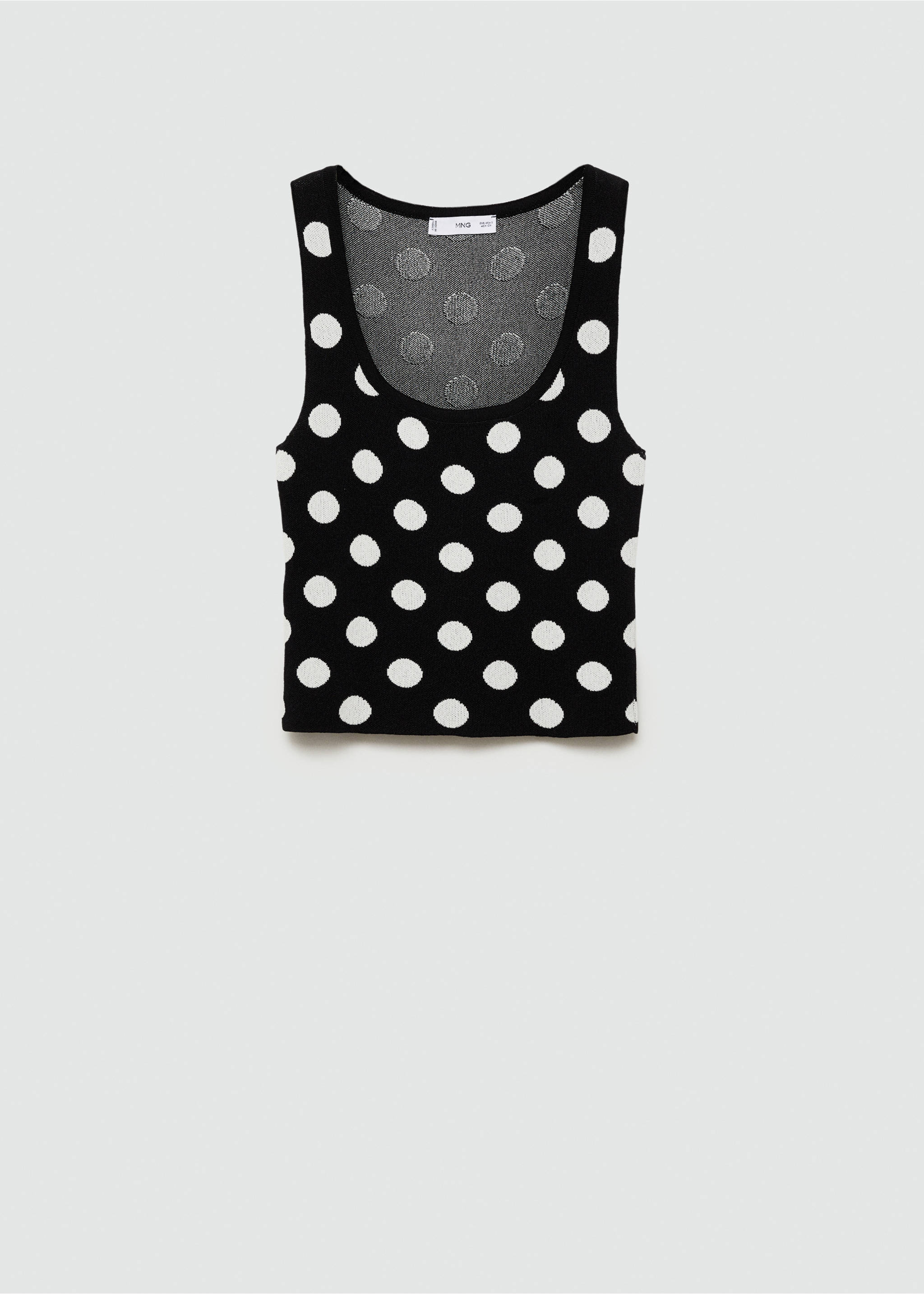 Polka-dot knitted top - Article without model, Black. Ref: 77054062-00.